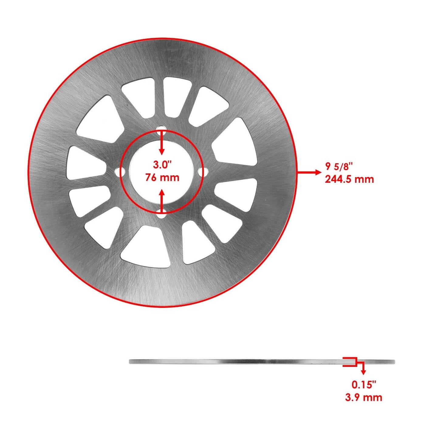 Rear Brake Disc Rotor w/ Brake Pads fits Yamaha Warrior 350 YFM350X 1990 - 2004