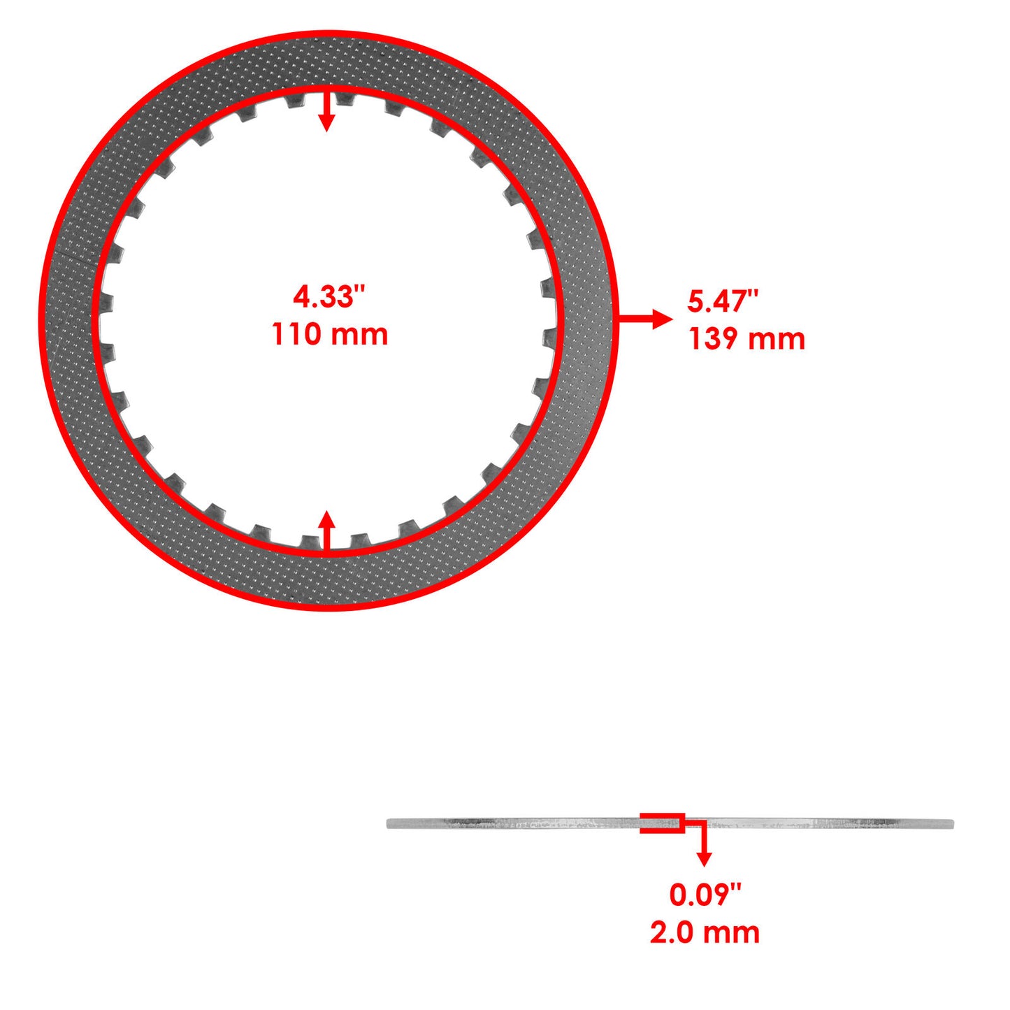 Clutch Friction and Steel Plates Kit for Kawasaki Ninja H2R ZX1000 2015 - 2021