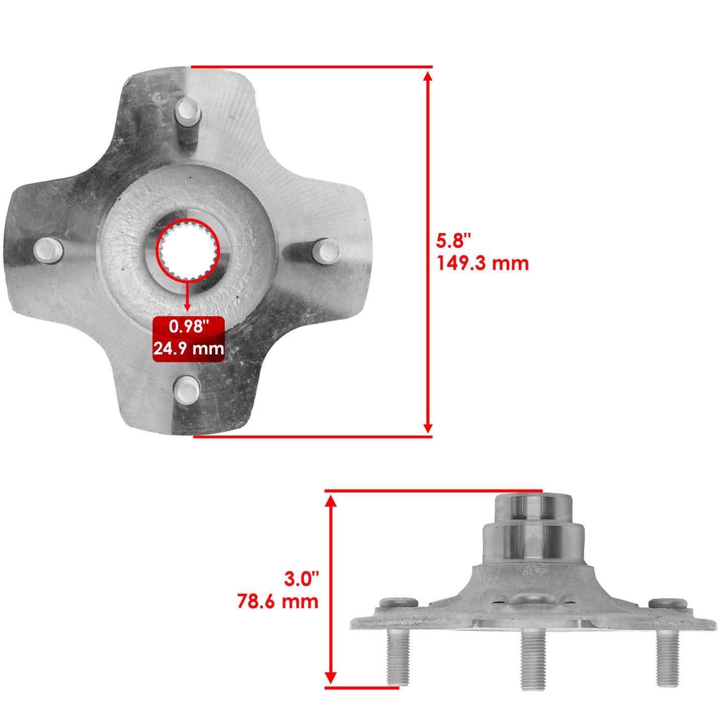 Rear Left Wheel Hub for Honda TRX520FE2 TRX520FM1 / FM2 Foreman 500 4X4 2020-24