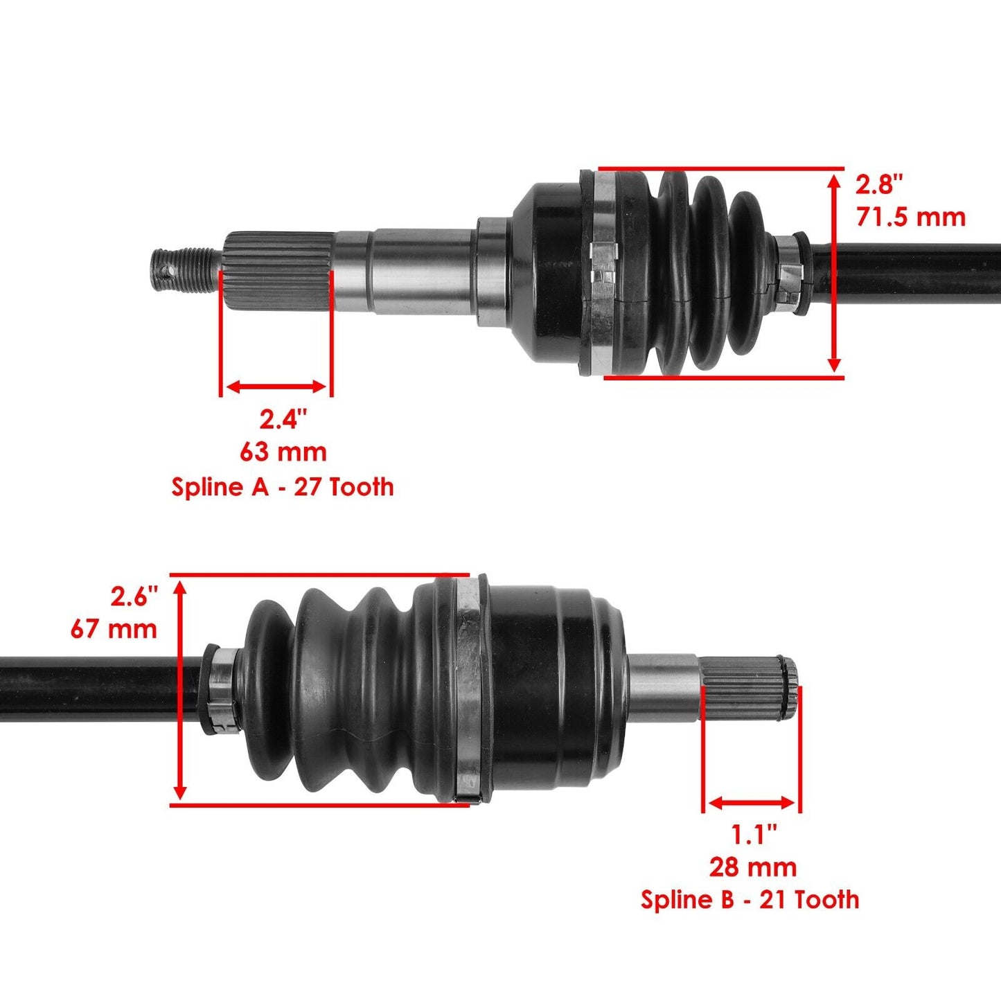 Front Left and Right CV Joint Axle Shaft for Yamaha 5GT-2510F-00-00