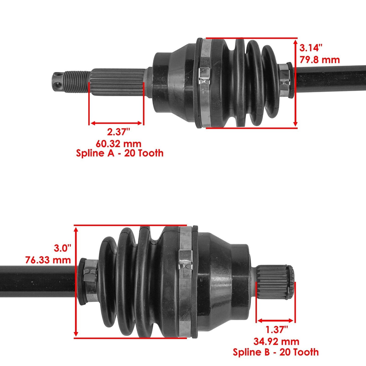 Front Right And Left CV Joint Axles for Polaris Sportsman 300 400 4X4 2008-2010