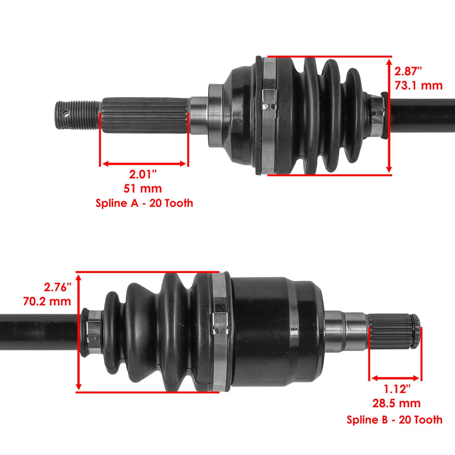 Caltric Front Left And Right CV Axle For Suzuki Eiger 4x4 LT-F400F 2002-2004 ATV