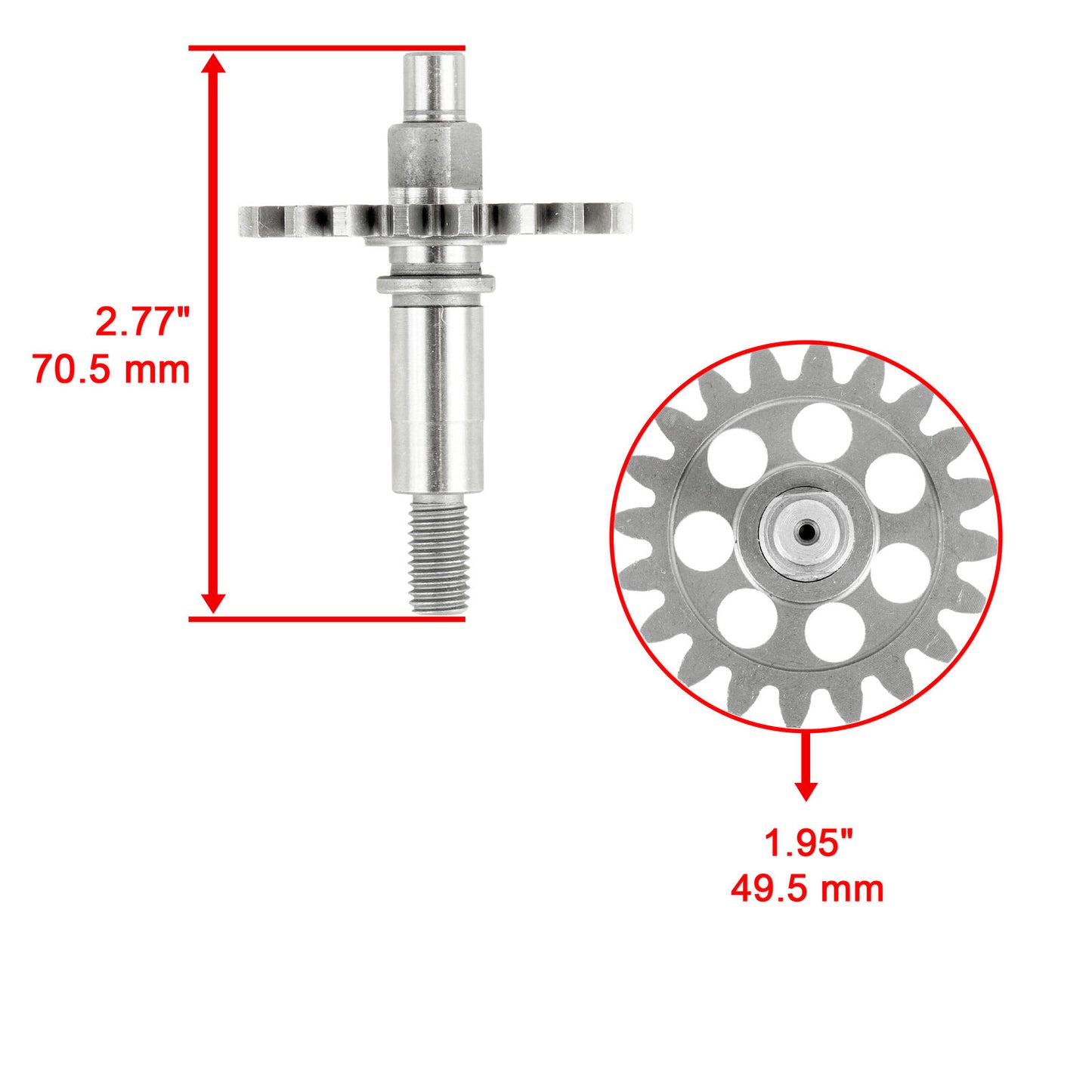 Water Pump Impeller Shaft Gear for Yamaha WR250F YZ250F 2001-13/ 5XC-12459-00-00