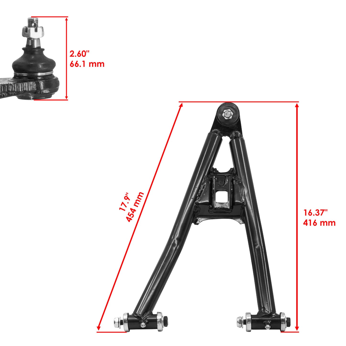 Black Front Lower Left A-Arm for Yamaha Raptor 700 YFM700R 2006 2007 2008 2009