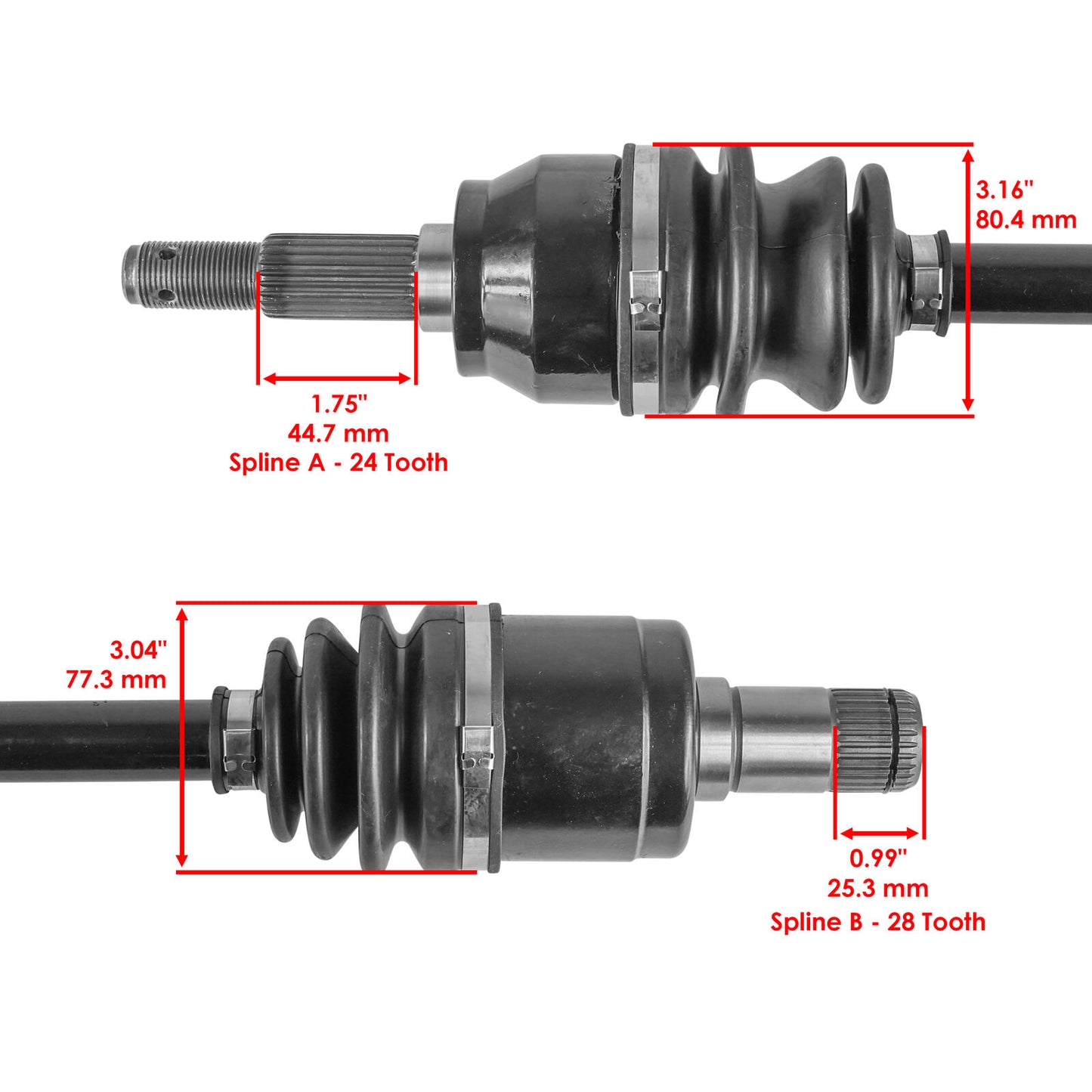 Caltric Rear CV Axle For John Deere RSX850 RSX860 Left and Right