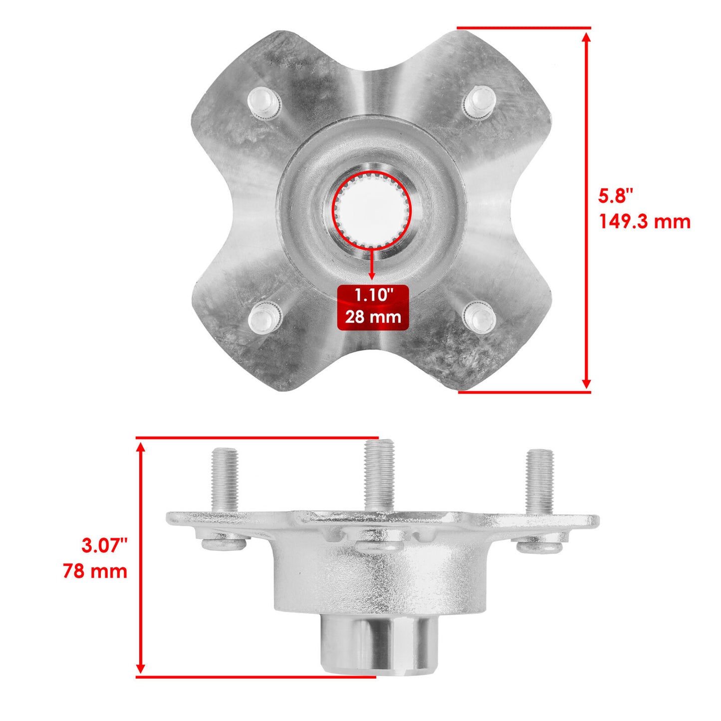 Rear Left Right Wheel Hub for Honda TRX420TE1 TRX420TM1 Rancher 420 2014 - 2020