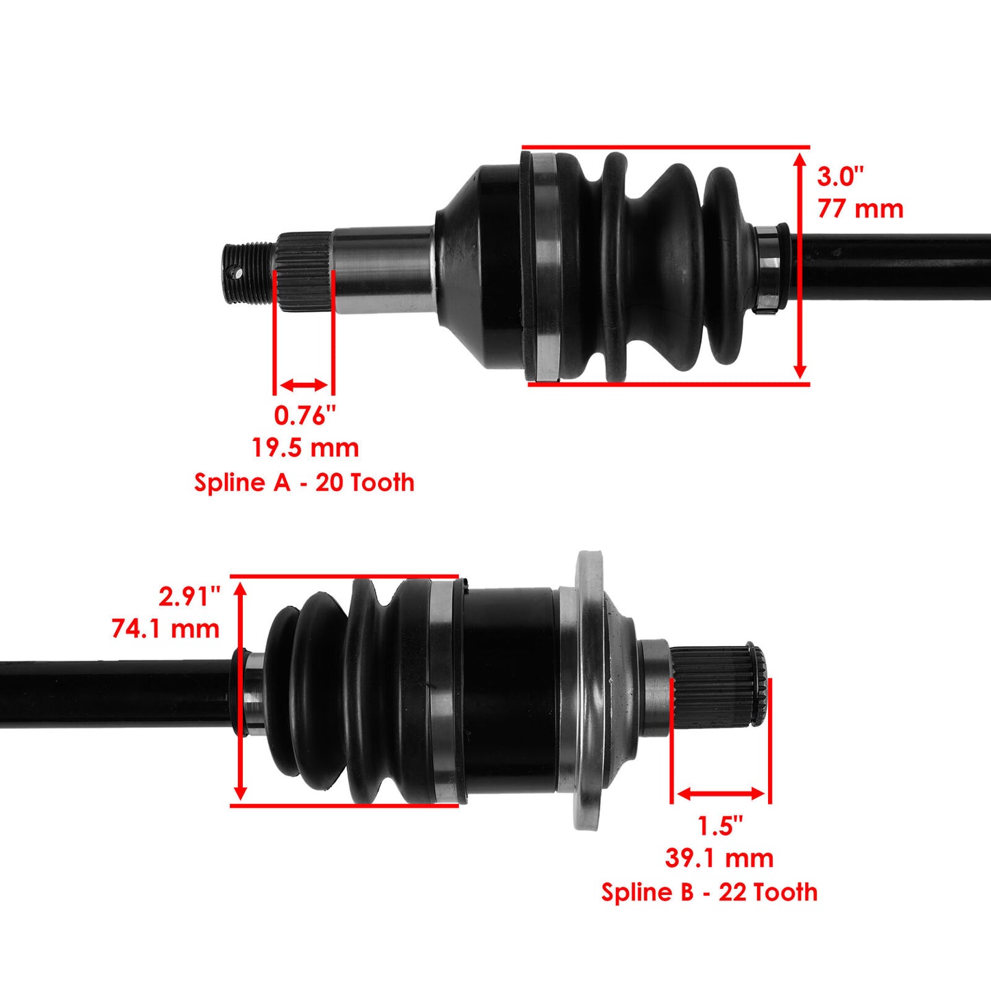 Rear Right / Left CV Joint Axle for Arctic Cat 1502-866, 1502-938