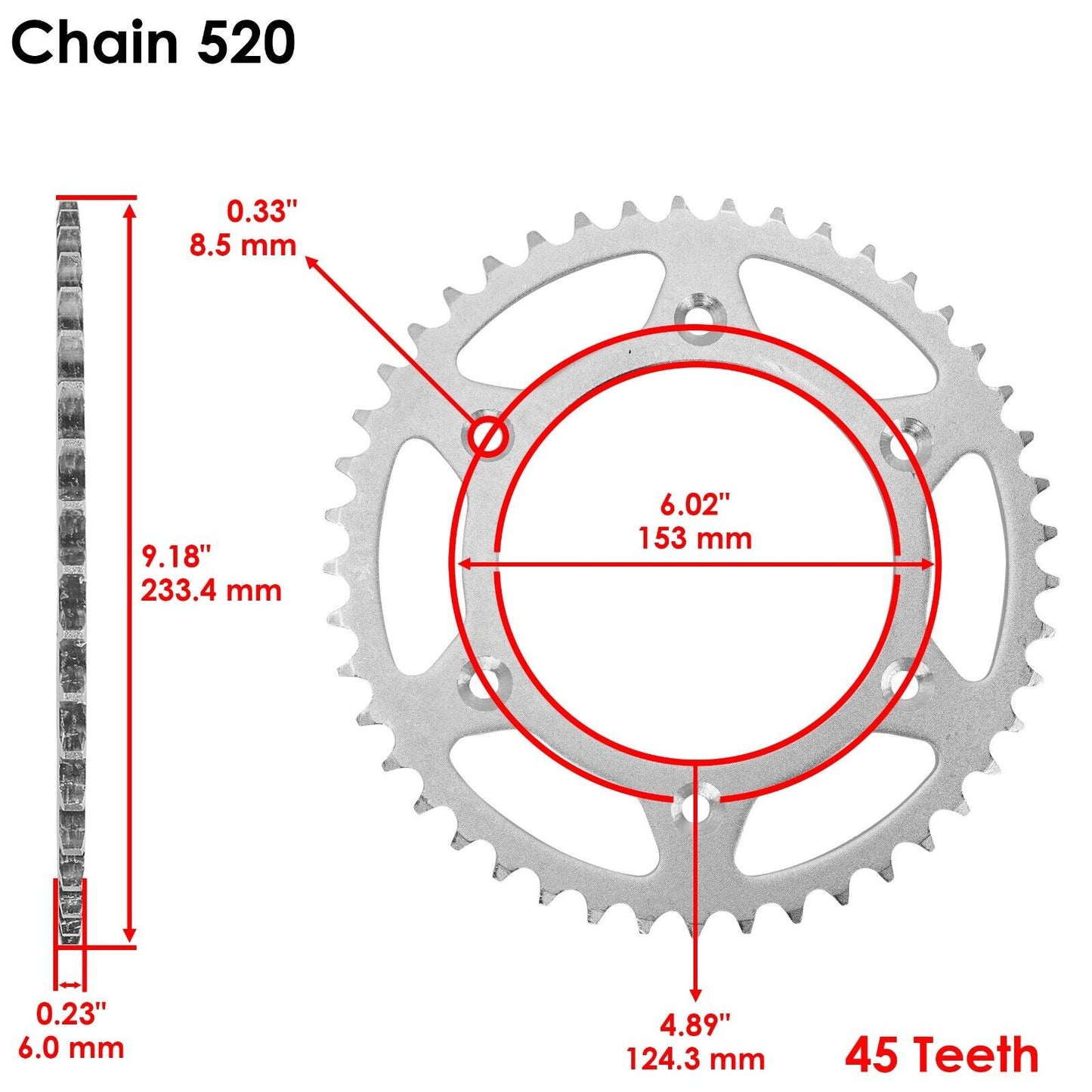 Black Drive Chain And Sprocket Kit for Honda XR400R 1996-2004