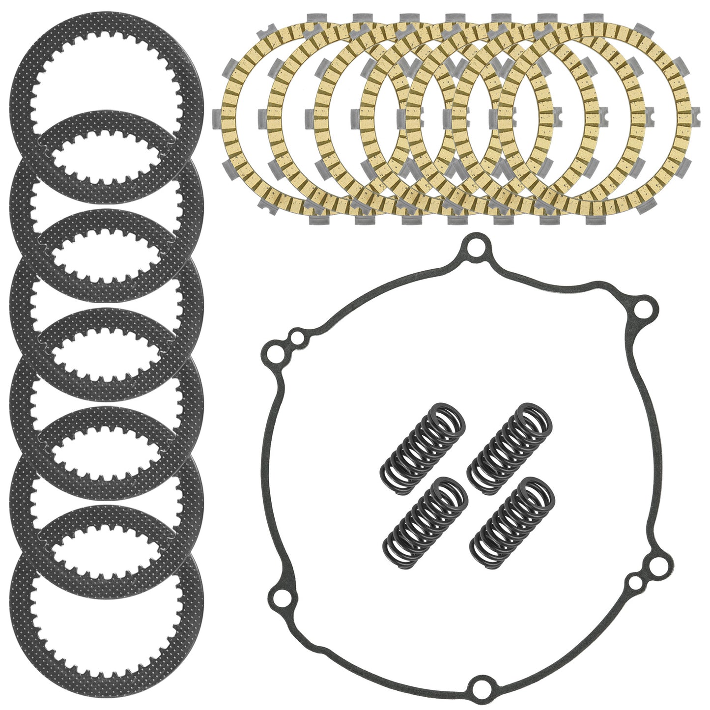 Clutch Friction w/ Steel Plates springs Gasket Kit for Kawasaki KX125 2003-2005