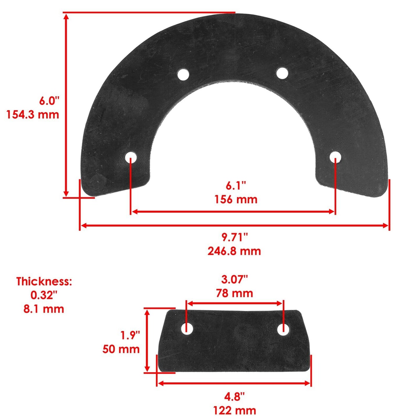 Caltric Rubber Auger Paddles & Scraper Bars (4) Pack for Honda HS35 Snow Blower