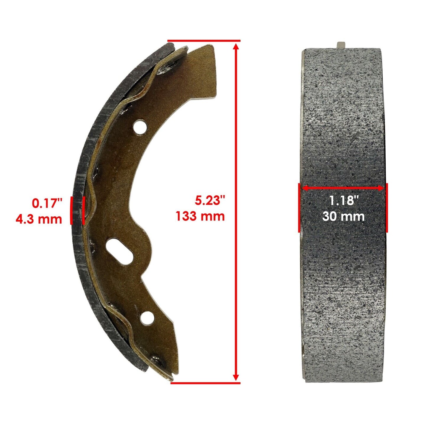 2 Set Of Caltric Brake Shoe For EZGO Golf Cart MPT 800 1200