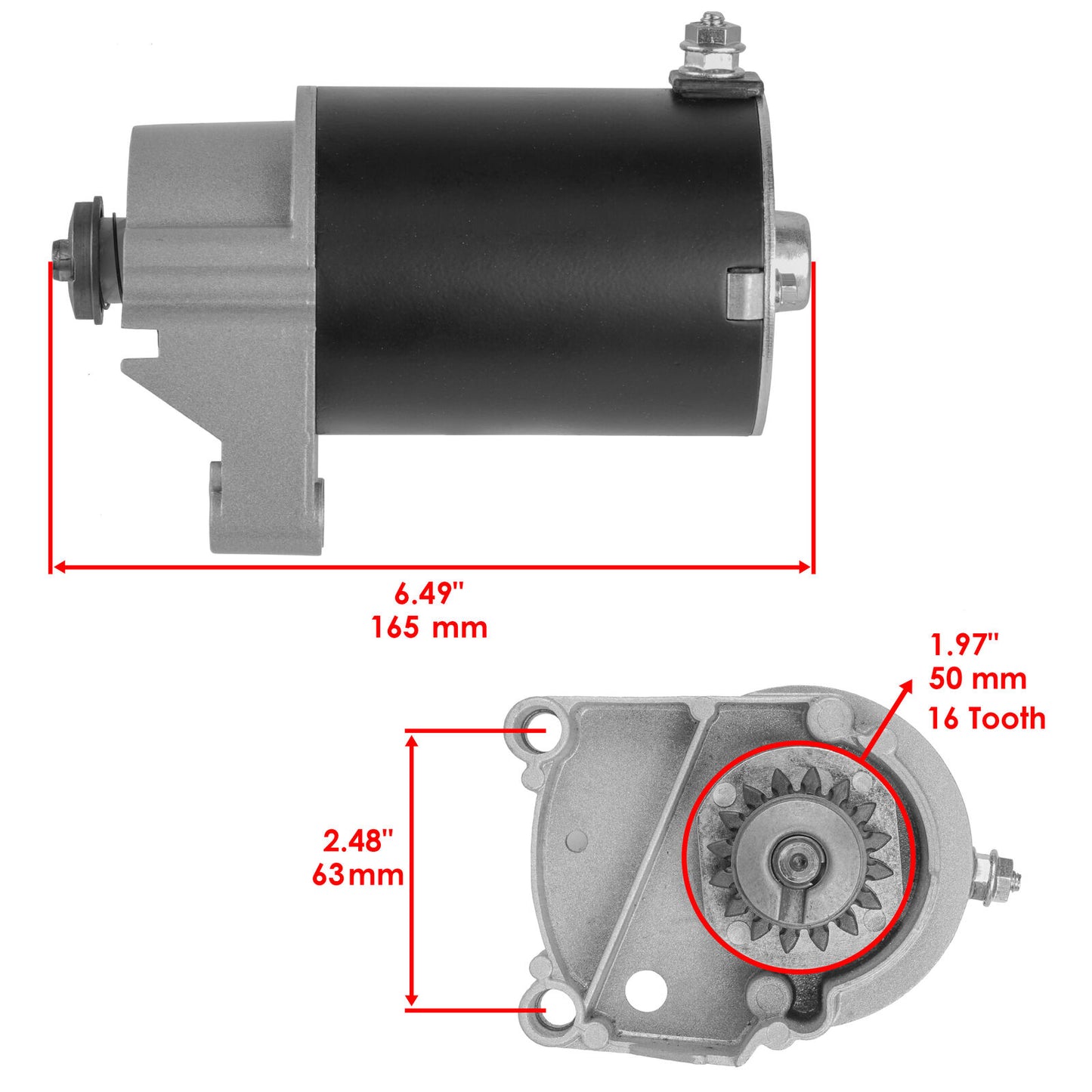 Starter for Briggs & Stratton 14,16,18 Hp  497596 V Twin