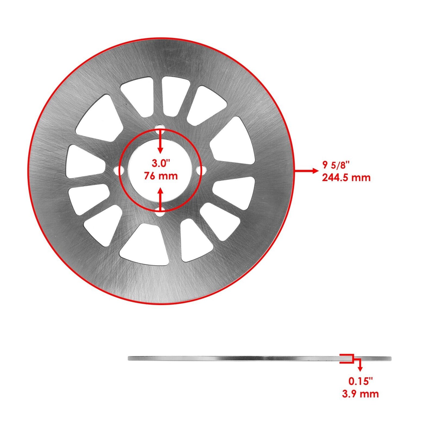 Rear Brake Rotor Flange w/ Disc & Bolts For Yamaha Warrior 350 YFM350X 1988-2004