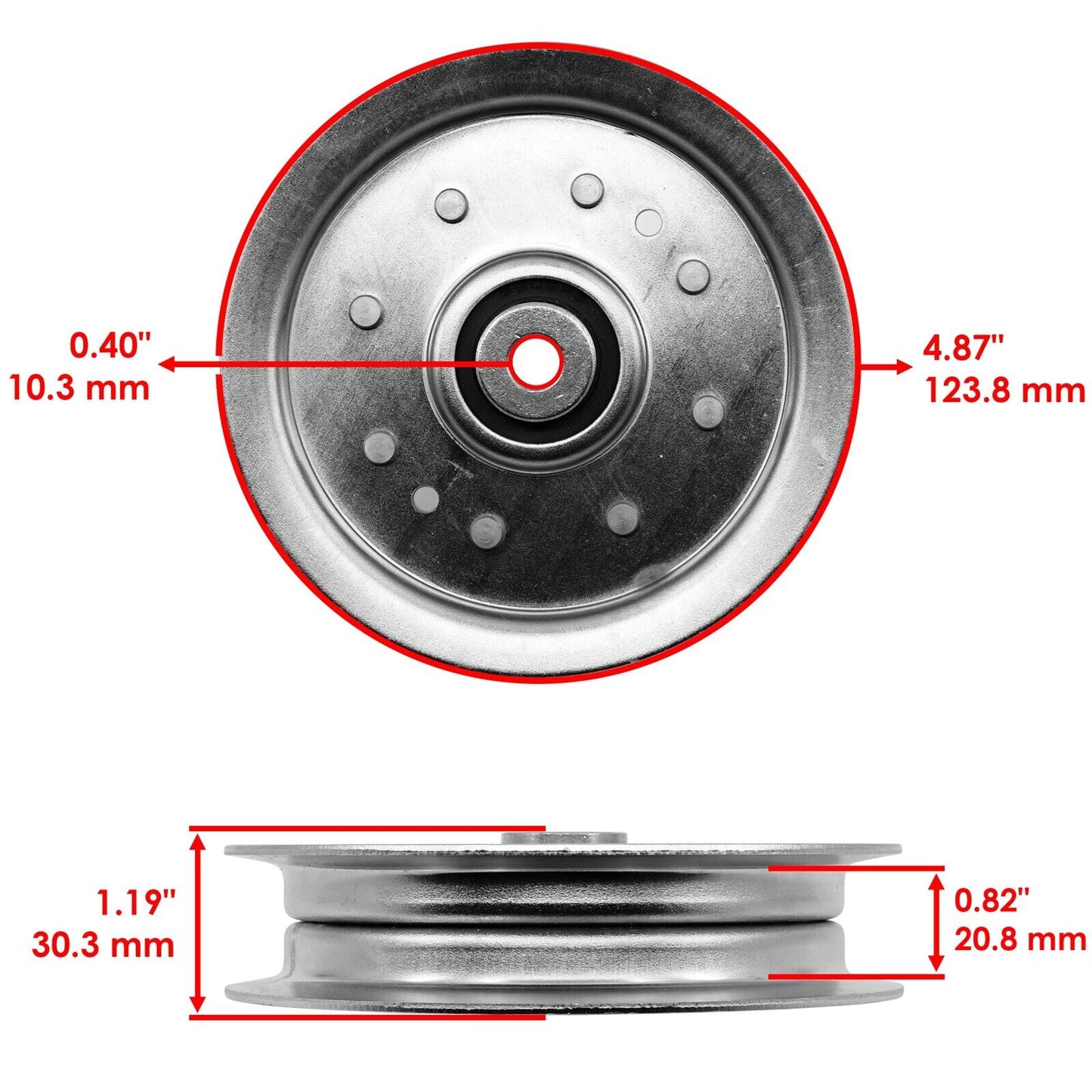 Flat Idler Pulley For Husqvarna PZ6034FX ZT P-ZT26CE P-ZT48 CA Zero Turn Mower