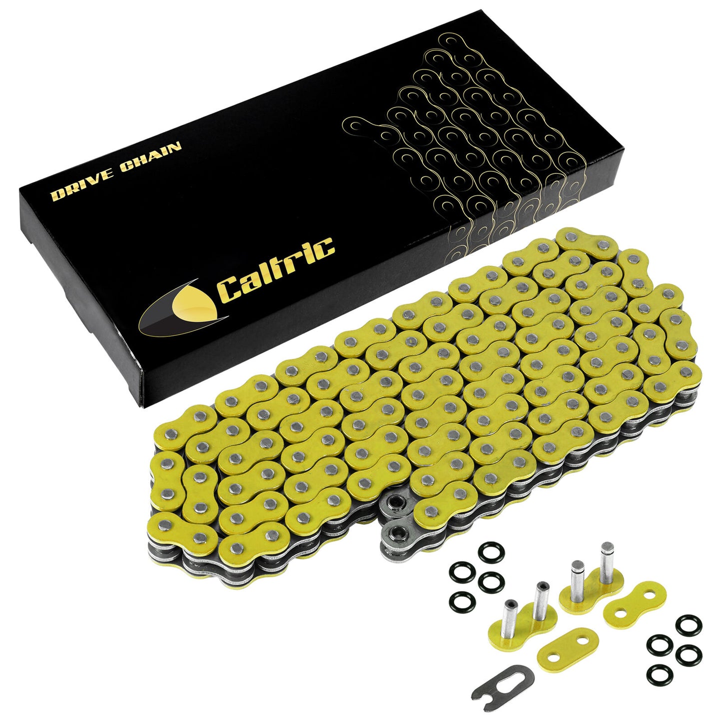 520 X 120 Links Motorcycle Atv Yellow O-Ring Drive Chain 520-Pitch 120-Links