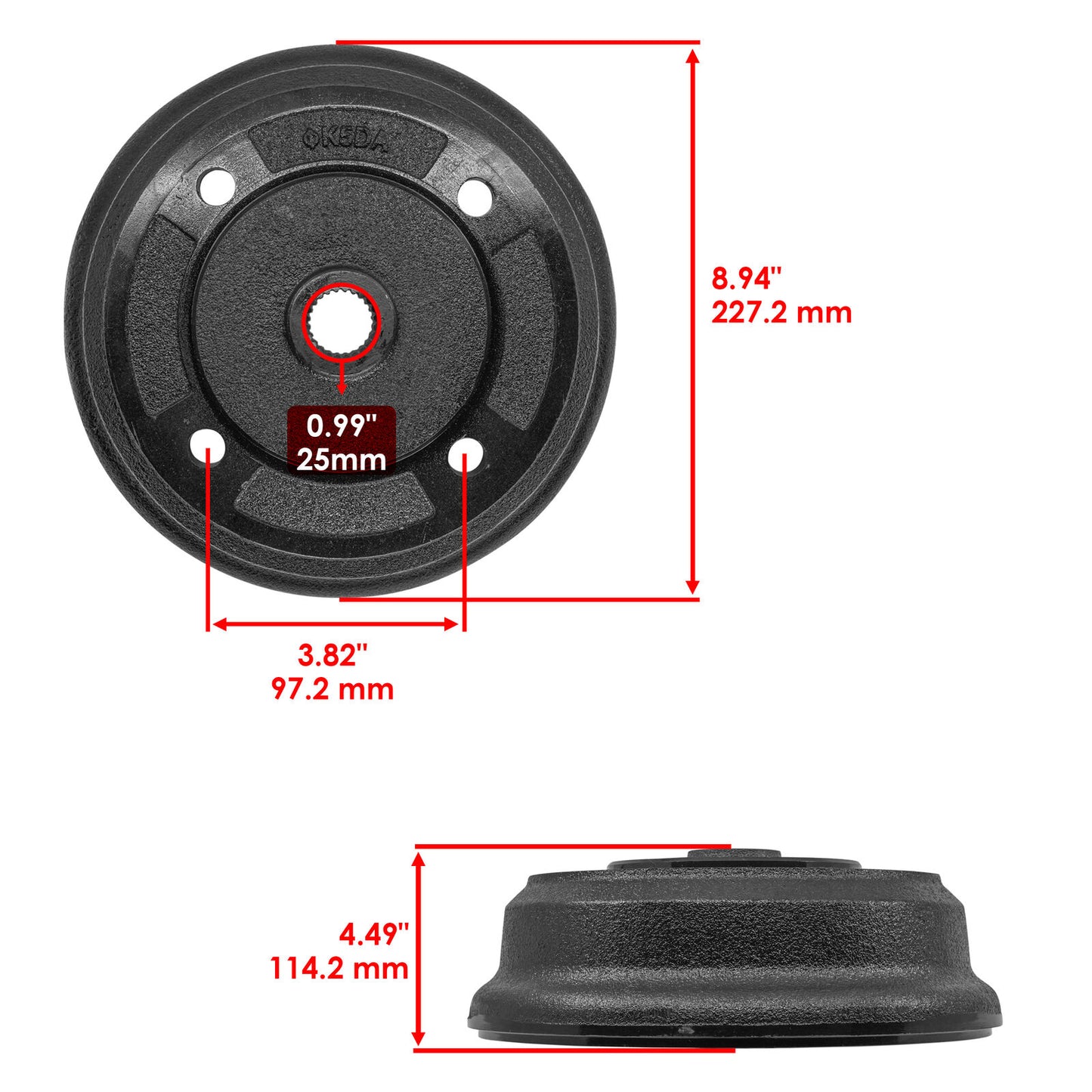 Front Brake Drum Wheel Hub w/ Bolts fits Kawasaki Mule 4000 KAF620 2009 - 2021