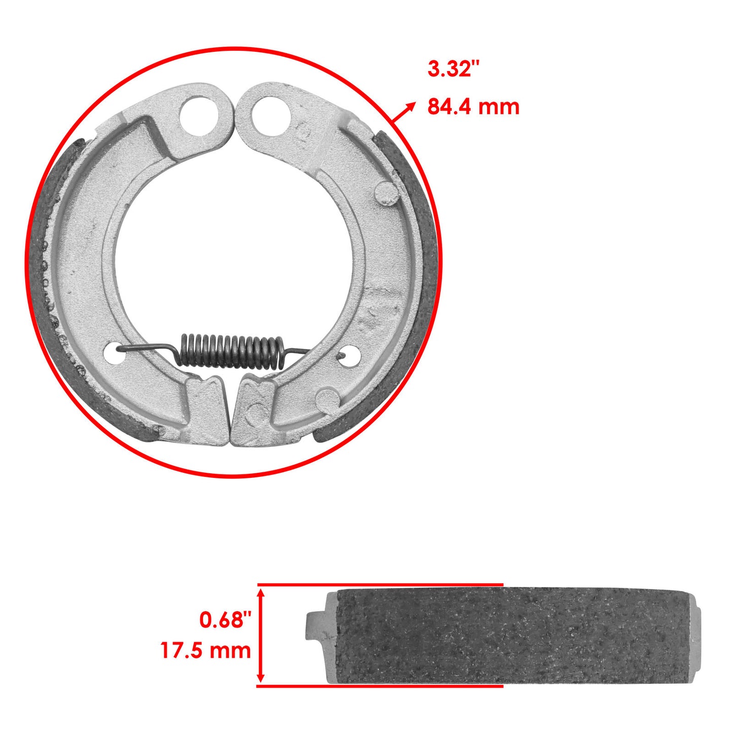 Front or Rear Brake Shoes for Yamaha 1P6-W253A-00-00