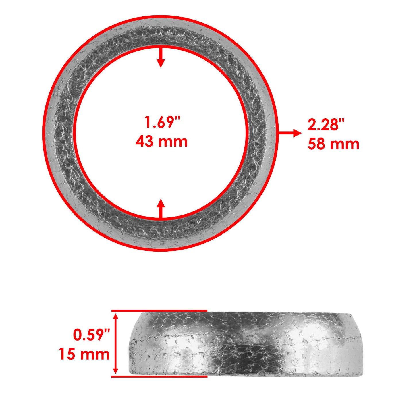 Exhaust Muffler Donut Gasket for Yamaha Grizzly 550 YFM550 4X4 Fi 2009-2014