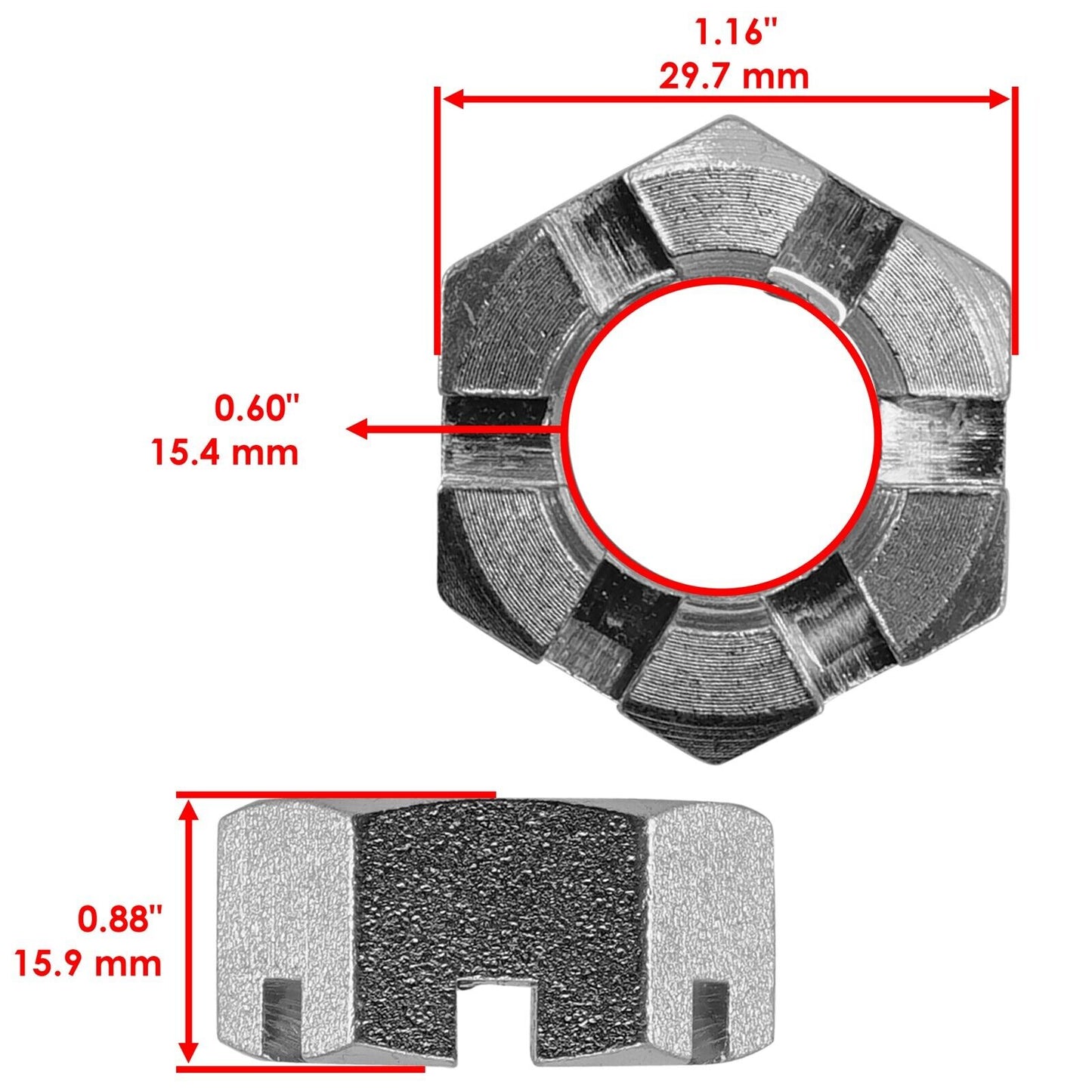 Rear Wheel Axle Castle Nut w/Pin for Suzuki QuadRunner 4WD LT4WD 1987-1990