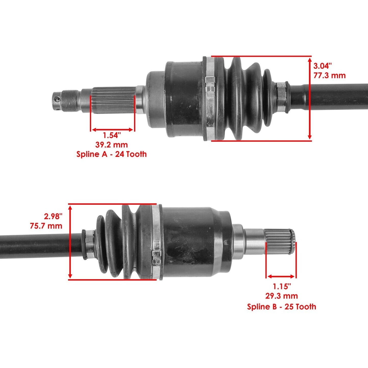 Rear Left and Right CV Joint Axle fits Honda MUV700 Big Red 700 4X4 2009 - 2013