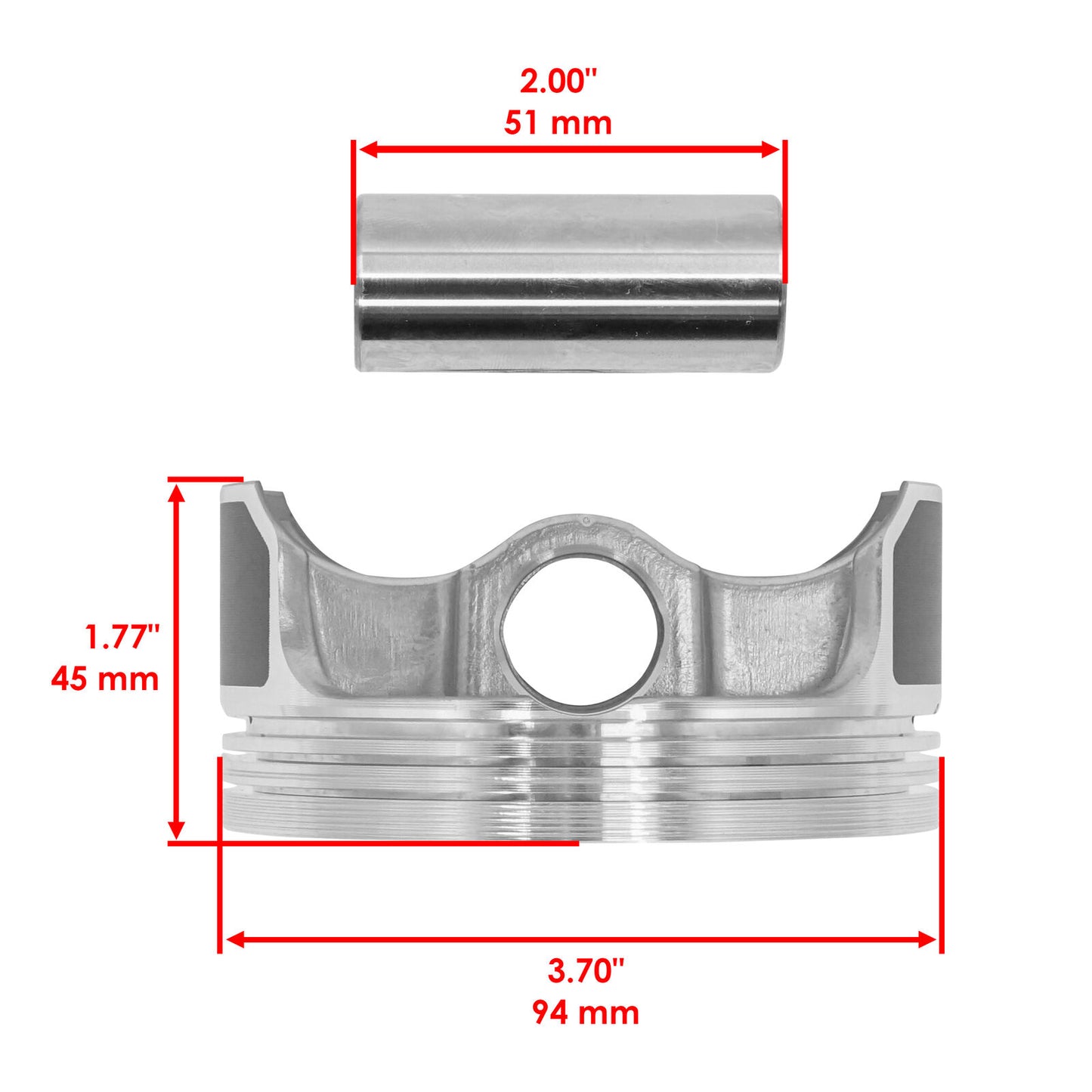 Caltric Cylinder Piston & Ring Kit For Kawasaki KFX400 03-2006 / KLX400R 03-2004