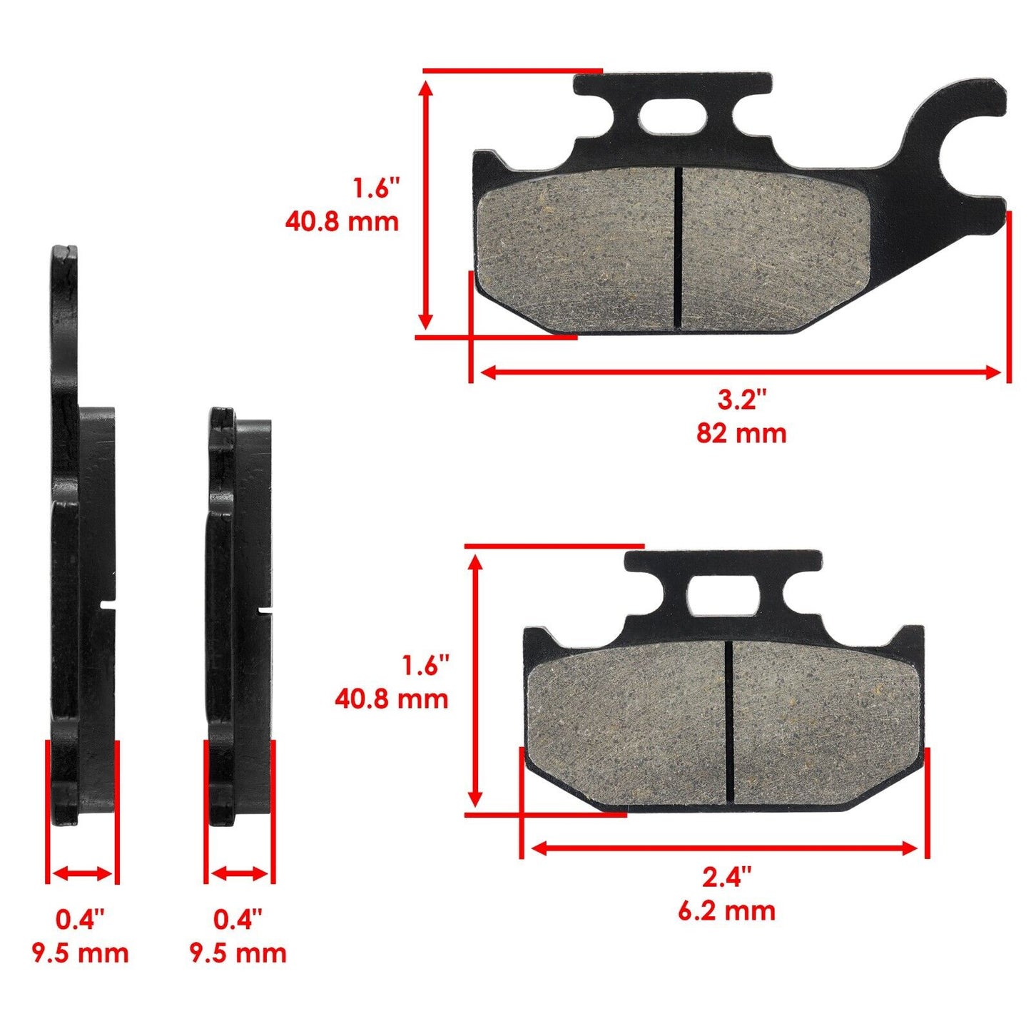 Front And Rear Brake Pads for Can-Am Maverick 1000R 2013-2017/Maverick 1000 2013