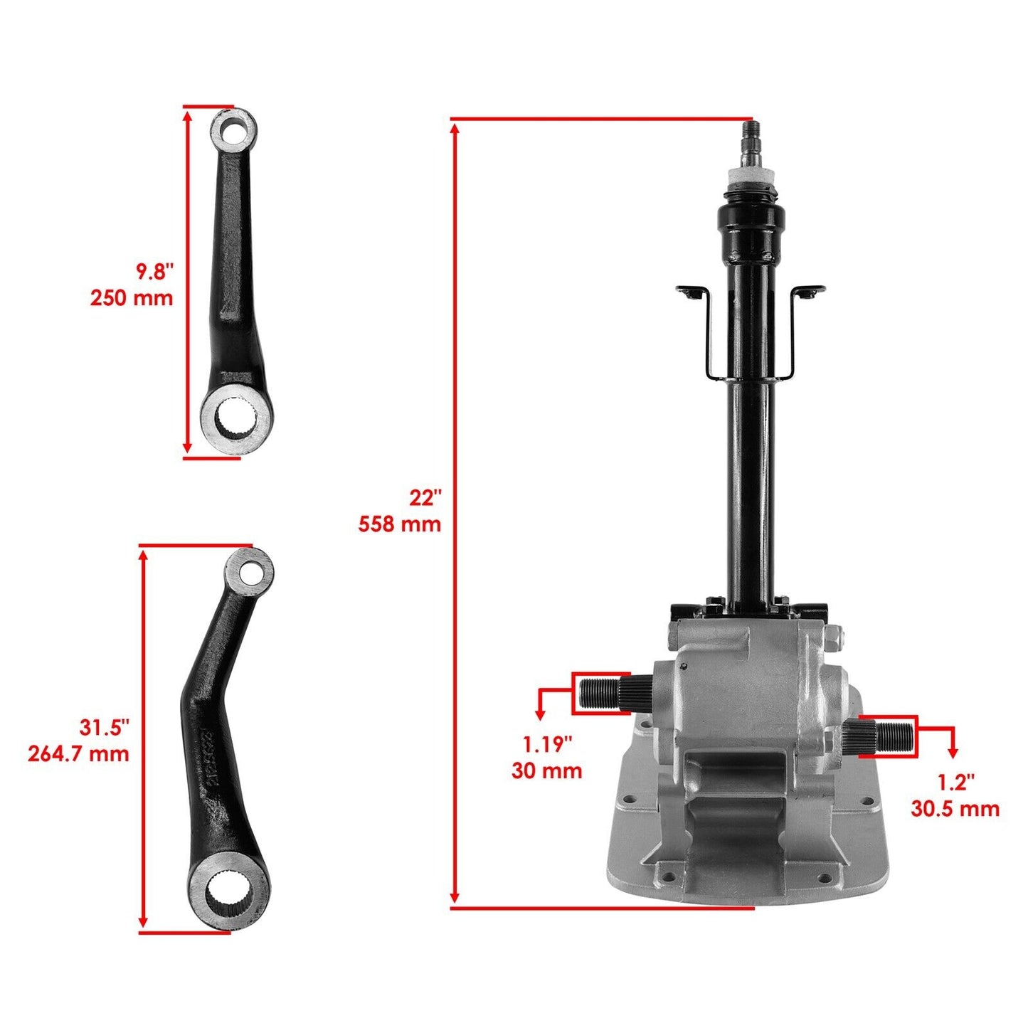 Caltric Steering Box For Massey Ferguson 231 240 250 20D 30E 40E 35 50 20 135