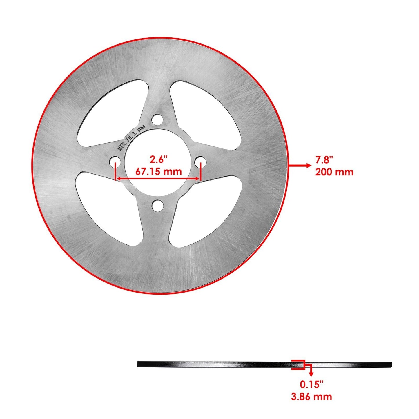 Rear Brake Disc For Yamaha Raptor 125 YFM125R 2011-2013