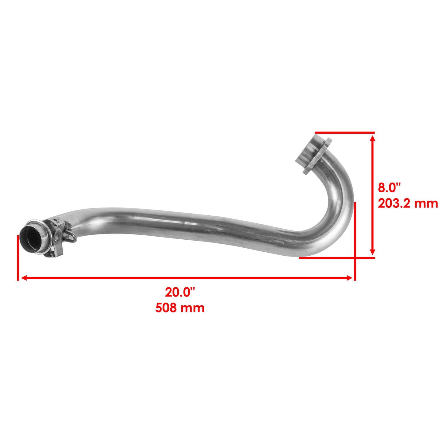 Caltric 2BG-E4611-01-00 Exhaust Pipe For Yamaha Grizzly 700 Kodiak 700 ATV