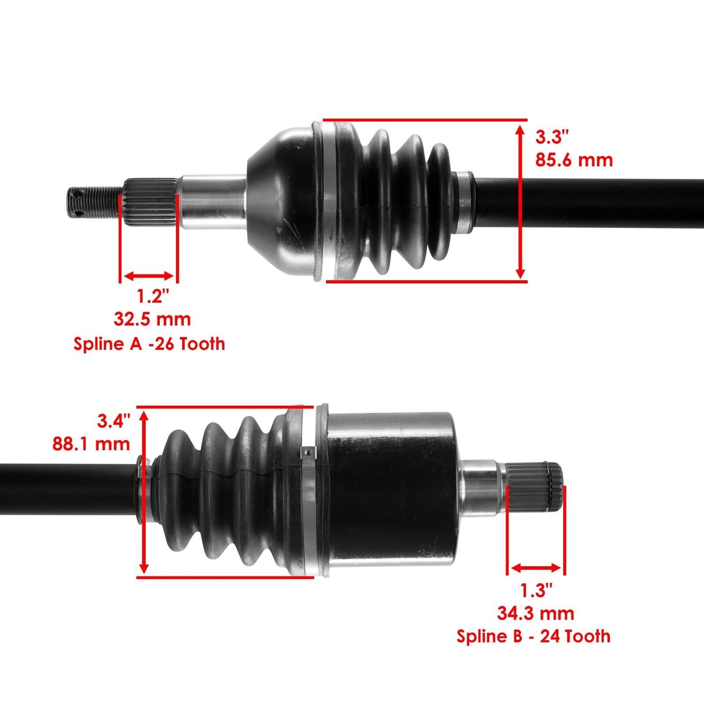 Rear Left And Right Complete CV Joint Axles for Can-Am Commander 1000 4X4 13-15