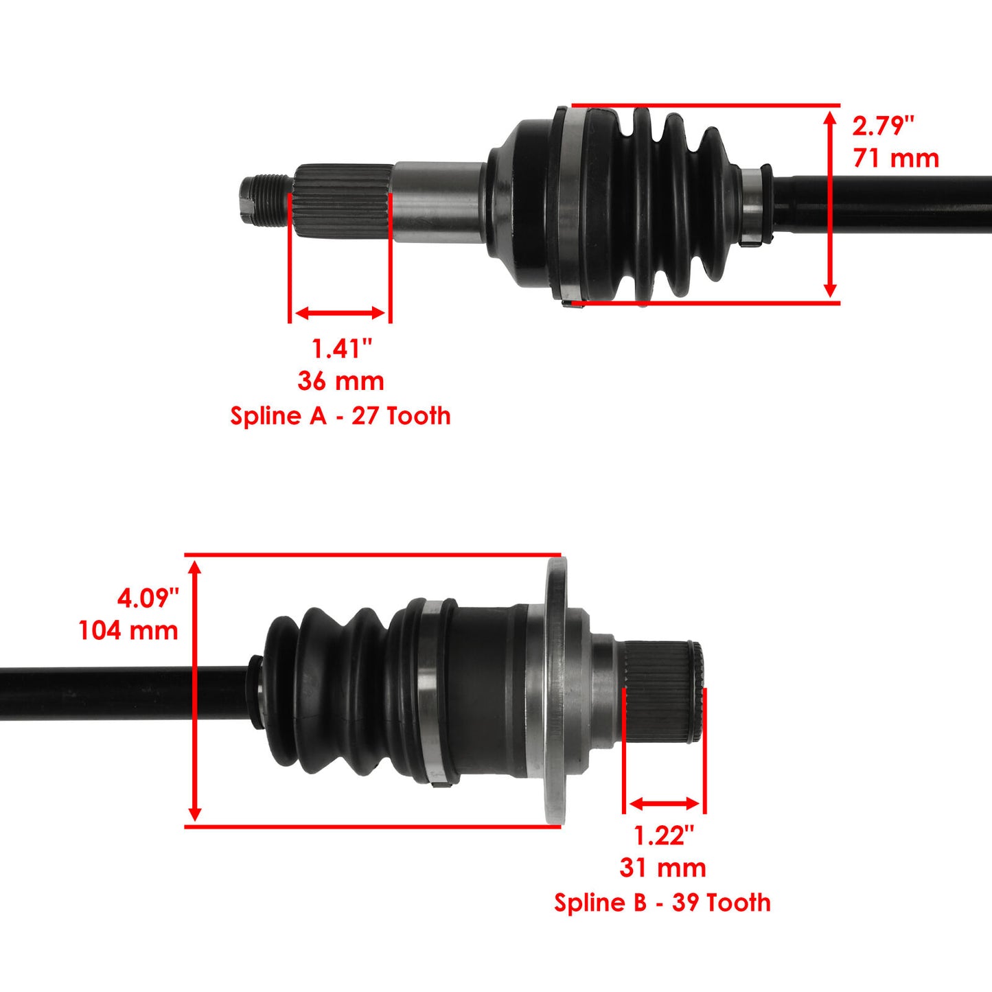 Rear Left Right CV Joint Axle Bearing for Yamaha Grizzly 660 YFM660F 4X4 03-08