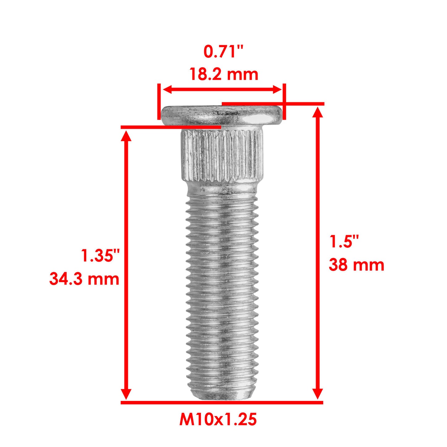 8 Rear Wheel Stud Bolt Serration For Yamaha YFZ450 2007-2013 / YFZ450R 2009-2021