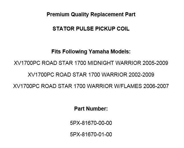 Stator Pulse Pickup Coil Trigger for Yamaha / 5PX-81670-00-00 5PX-81670-01-00