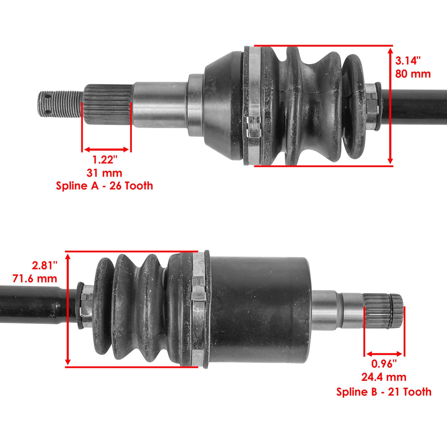 Front Complete CV Axles for Can-Am Outlander 650 EFI 2013 - 2018 Left and Right