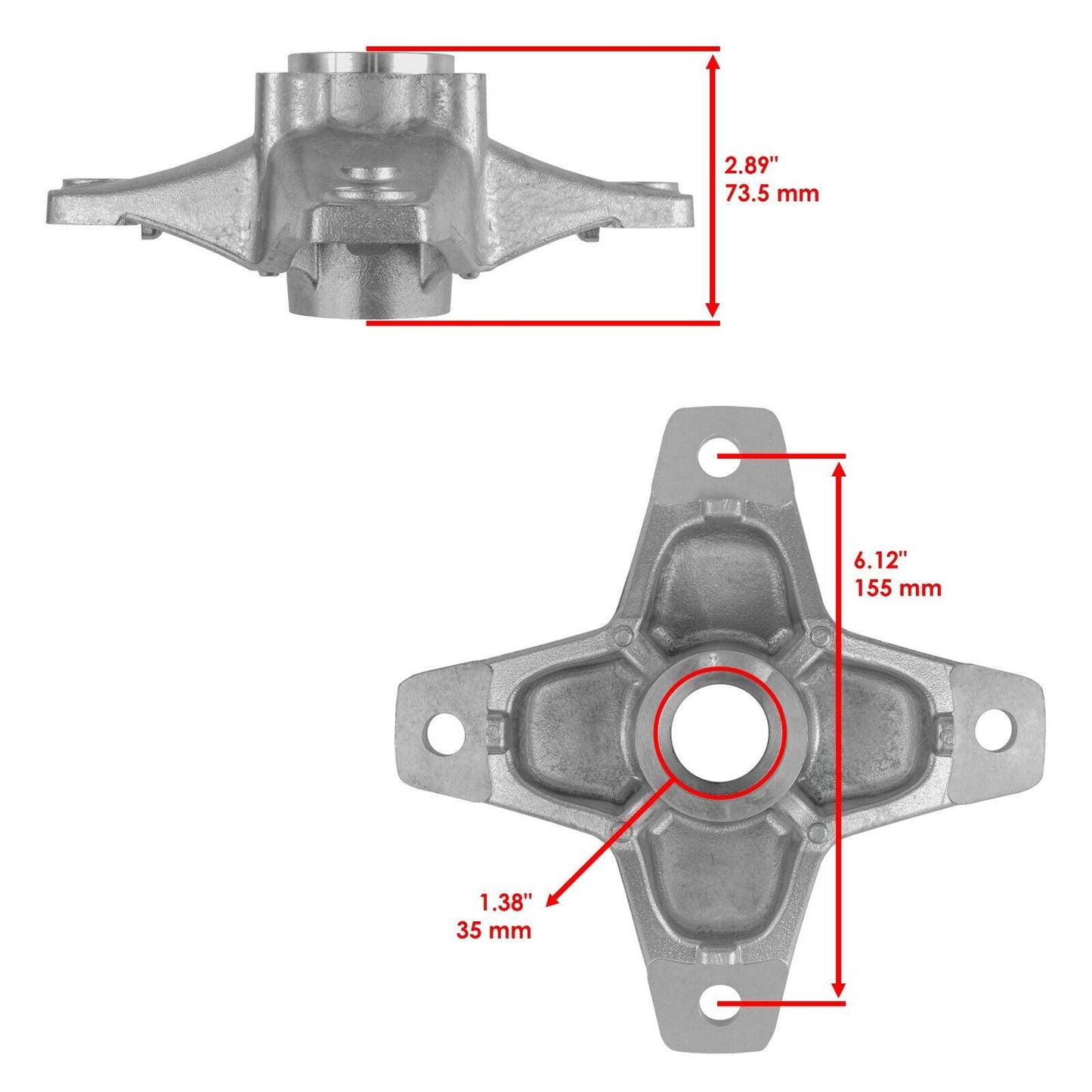 Caltric Front Wheel hub With Kit For Yamaha YFZ450 YFZ450V YFZ450R 2006-2013