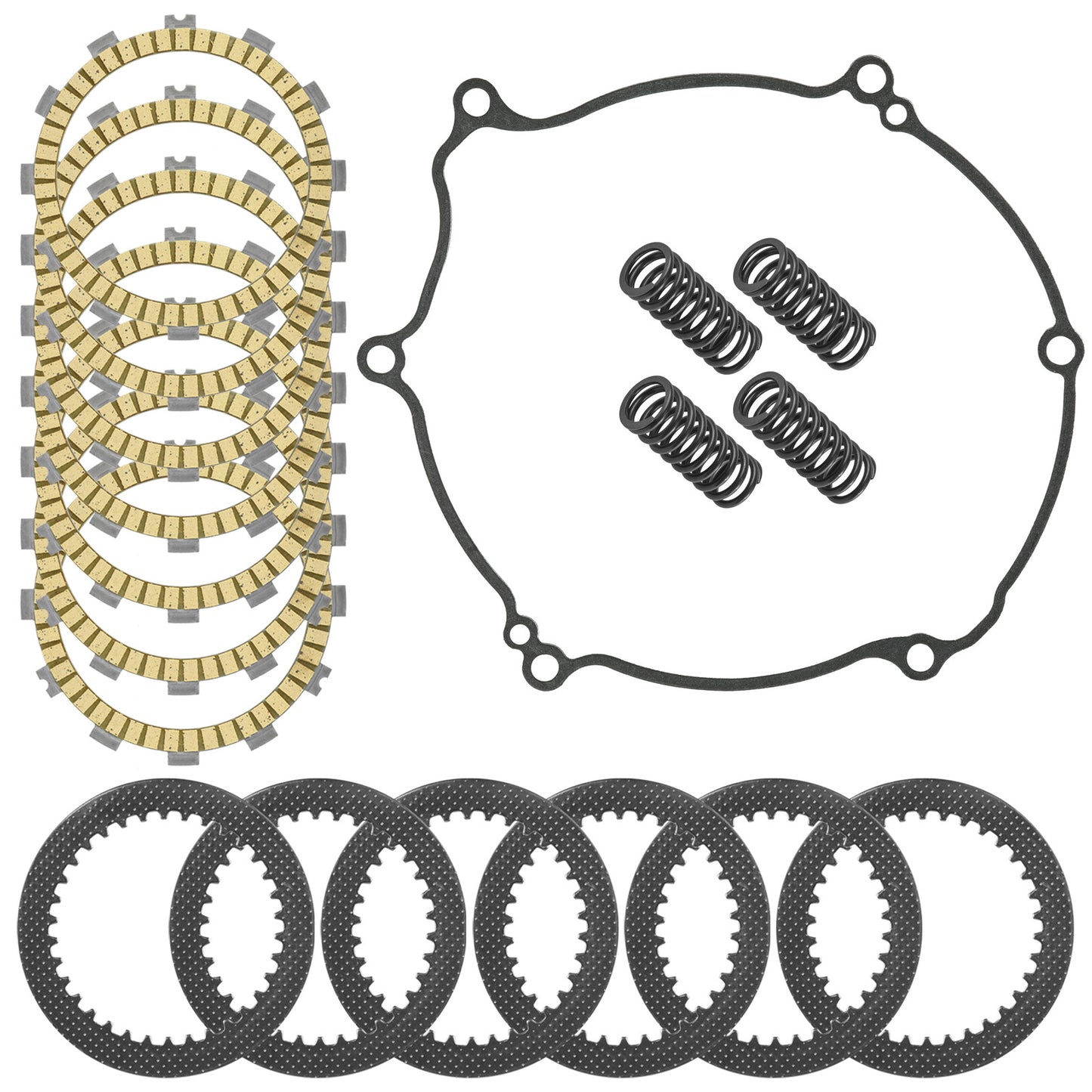 Clutch Friction w/ Steel Plates springs Gasket Kit for Kawasaki KX125 2003-2005