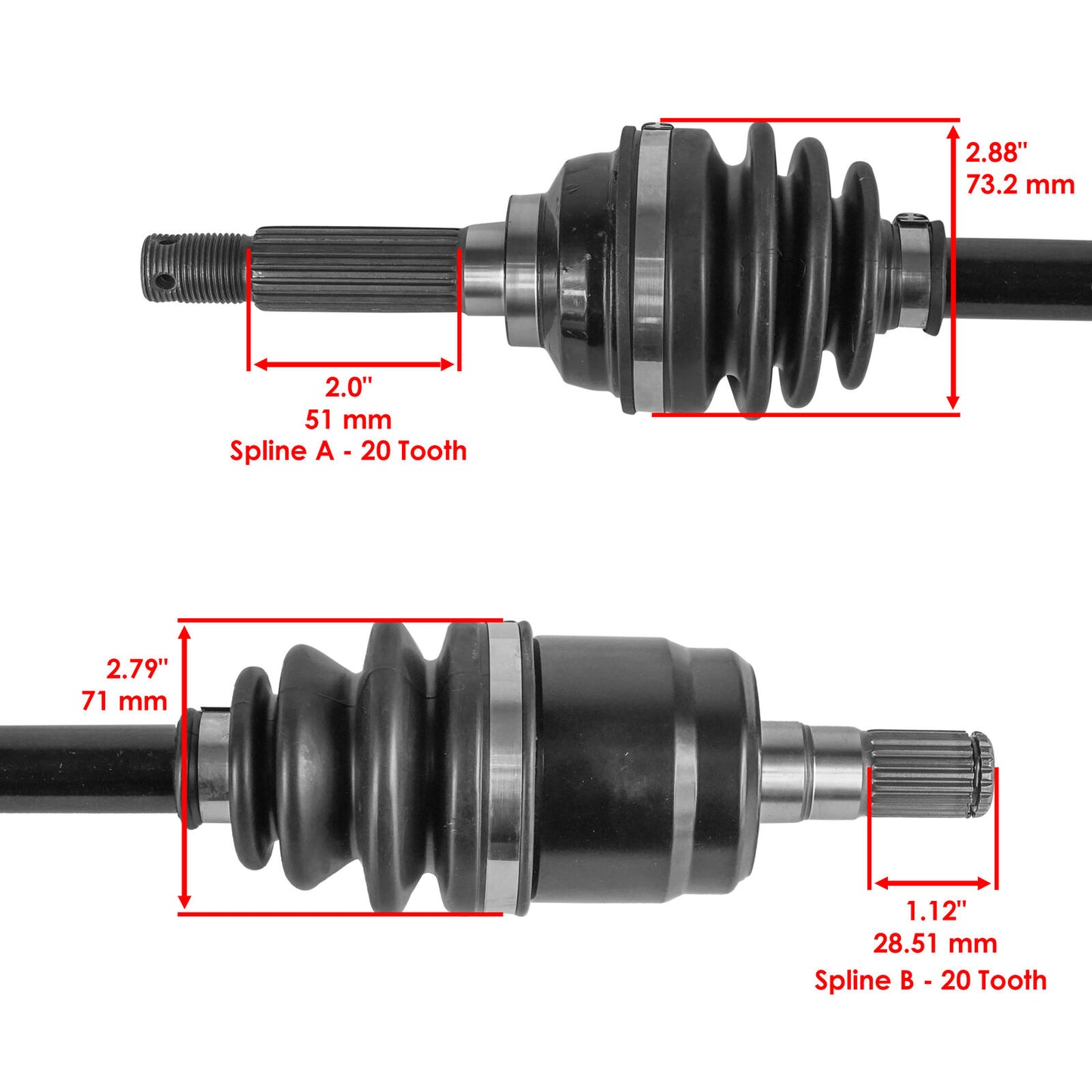 Caltric Front Left And Right CV Axle For Suzuki Eiger 4x4 LT-F400F 2002-2004 ATV