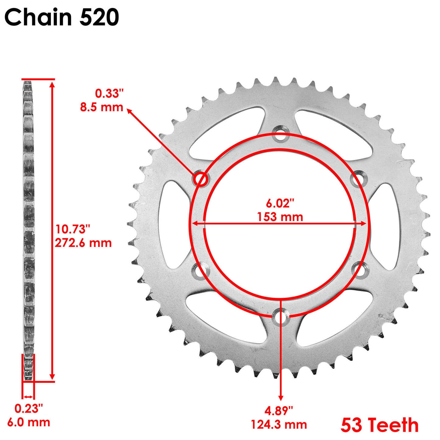 Black Drive Chain And Sprocket Kit for Honda CRF250X 2004-2017