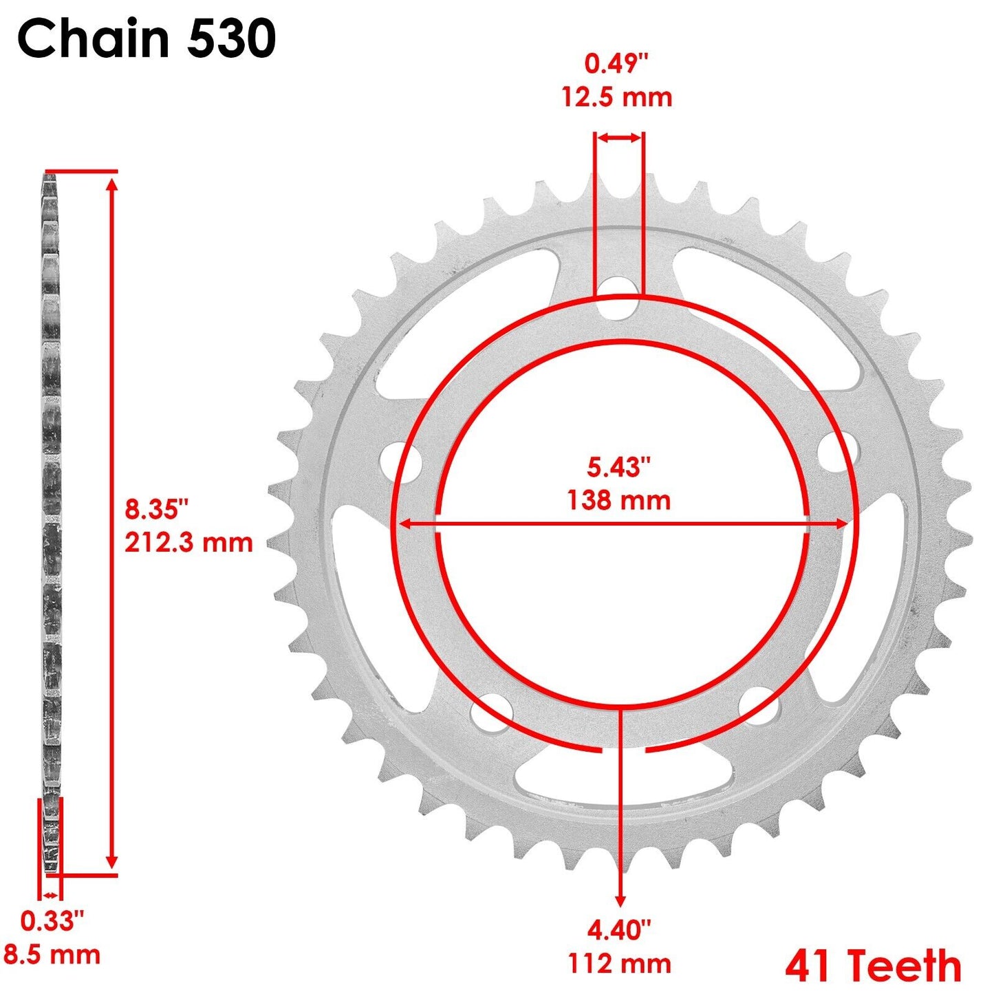 Drive Chain & Sprockets Kit Fits HONDA VTR1000F Superhawk 1998 1999 2000-2005