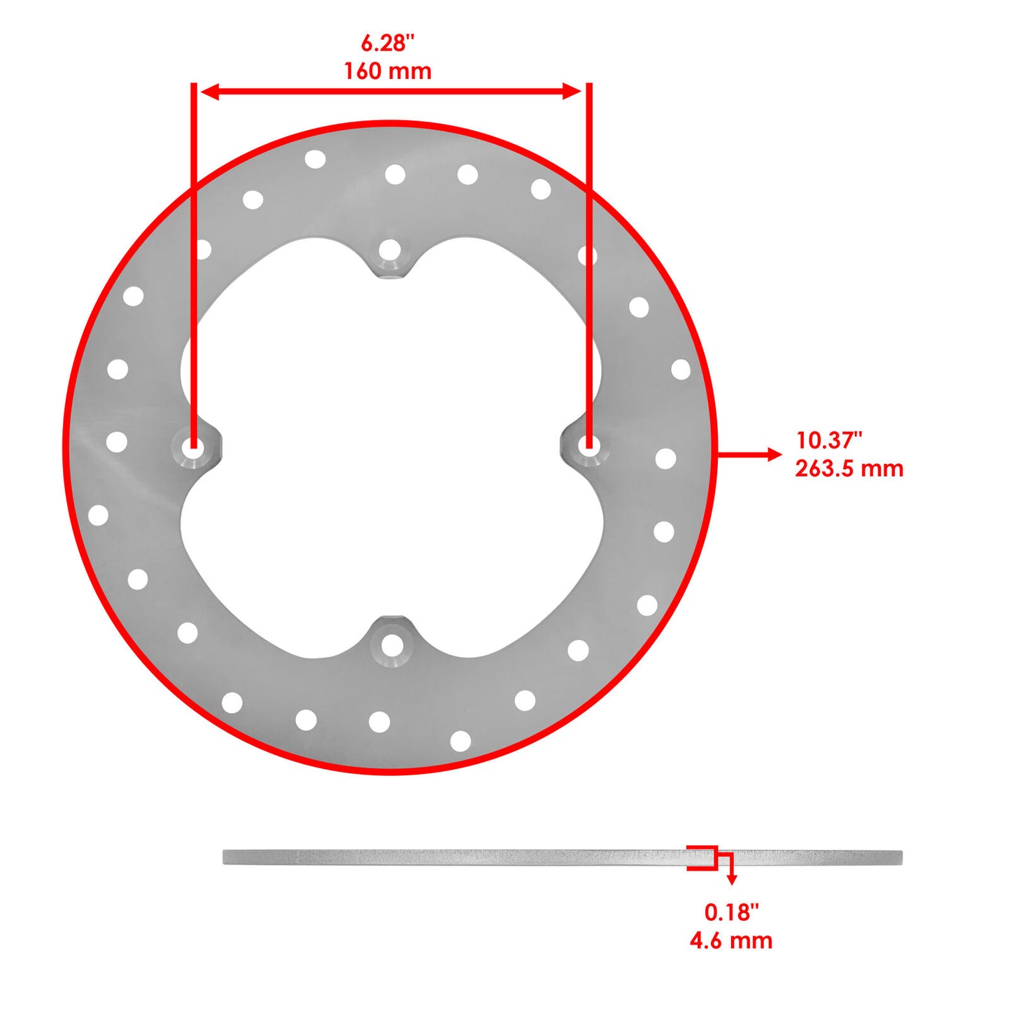 Caltric 705601841 Front Brake Disc Rotor for Can-Am Can Am Maverick X3 MAX Turbo