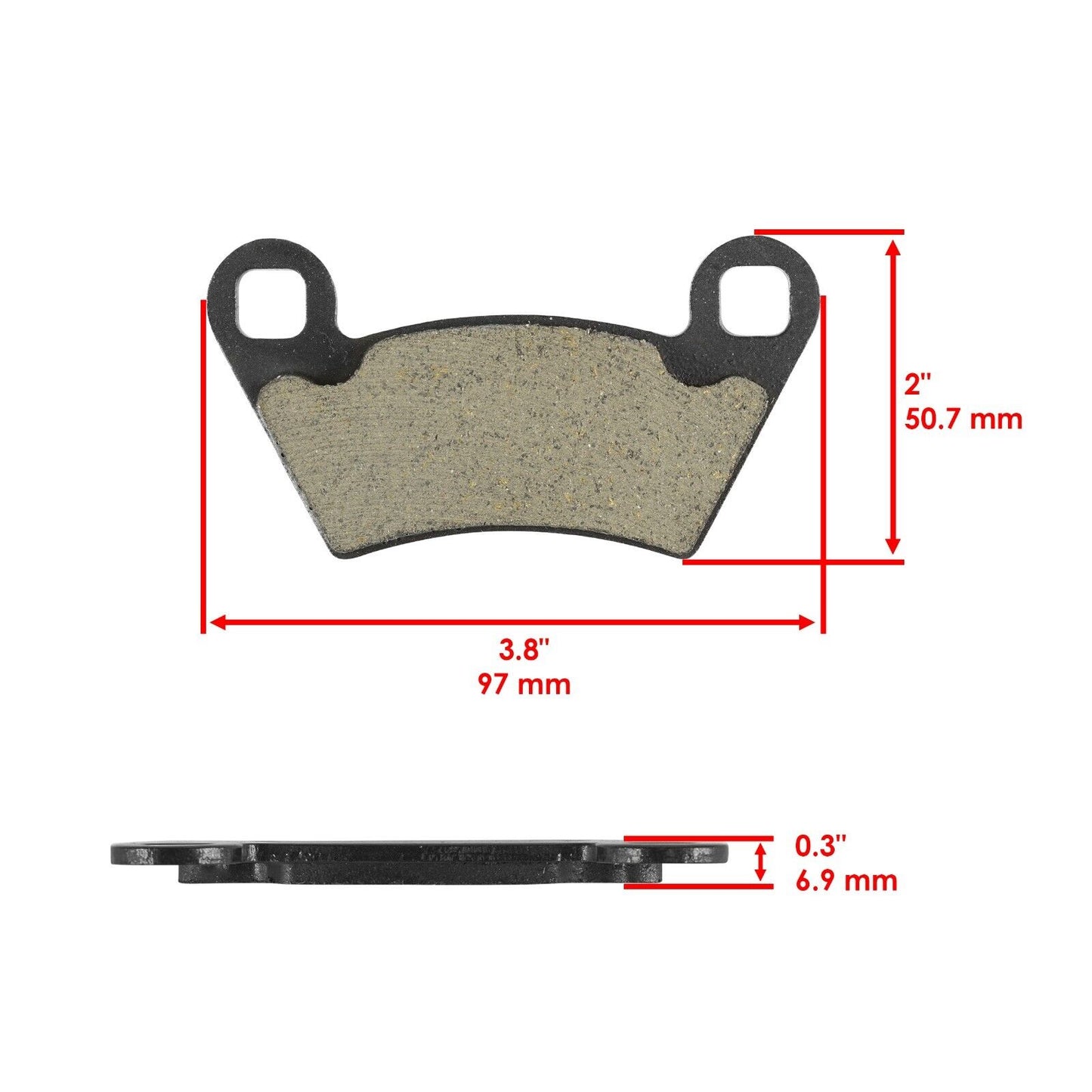 Caltric Front and Rear Brake Pads for Polaris Ranger XP 900 2013-2019