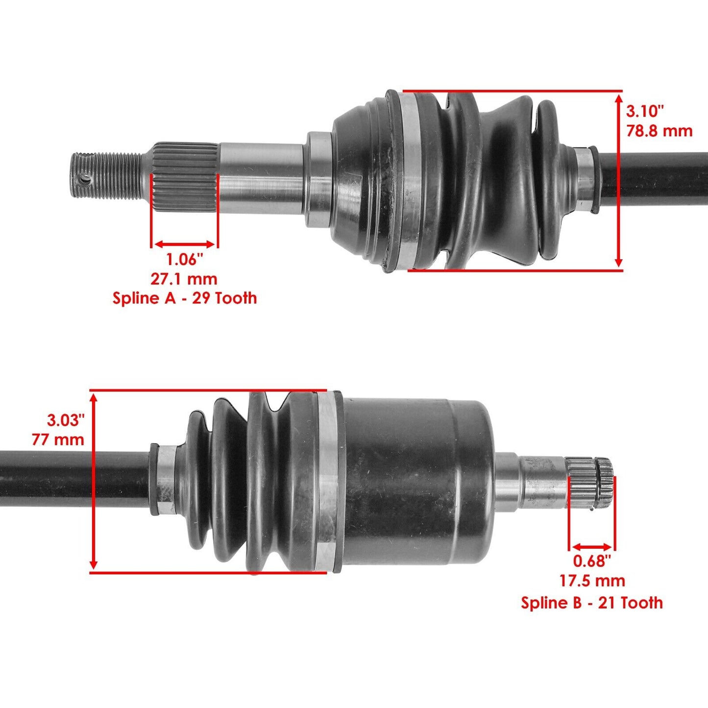 Front CV Axles For Can-Am Maverick Trail 800R 4x4 EFI 2018 Left And Right