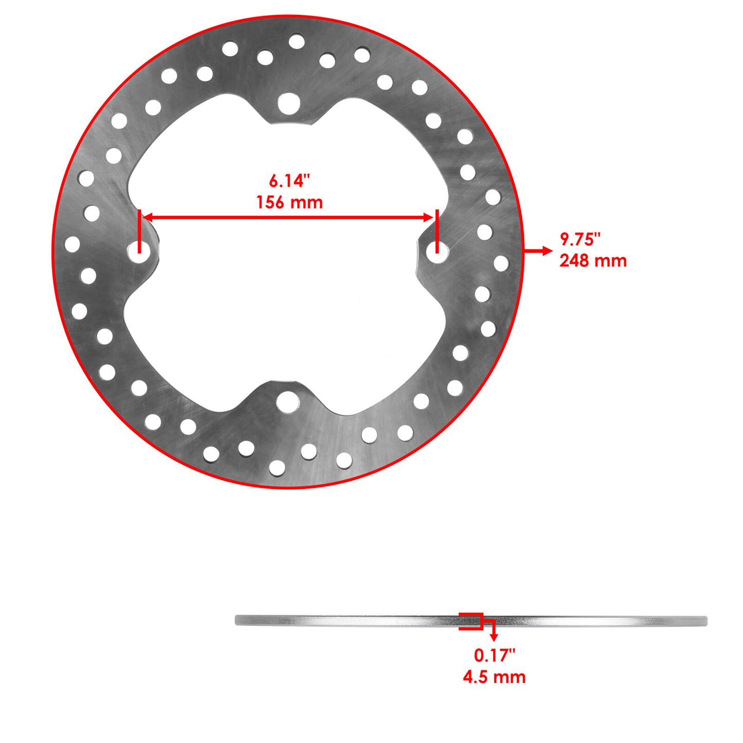 Front or Rear Disc w/Pads for Polaris 5250205 2203628 2205606 2207835 2204088