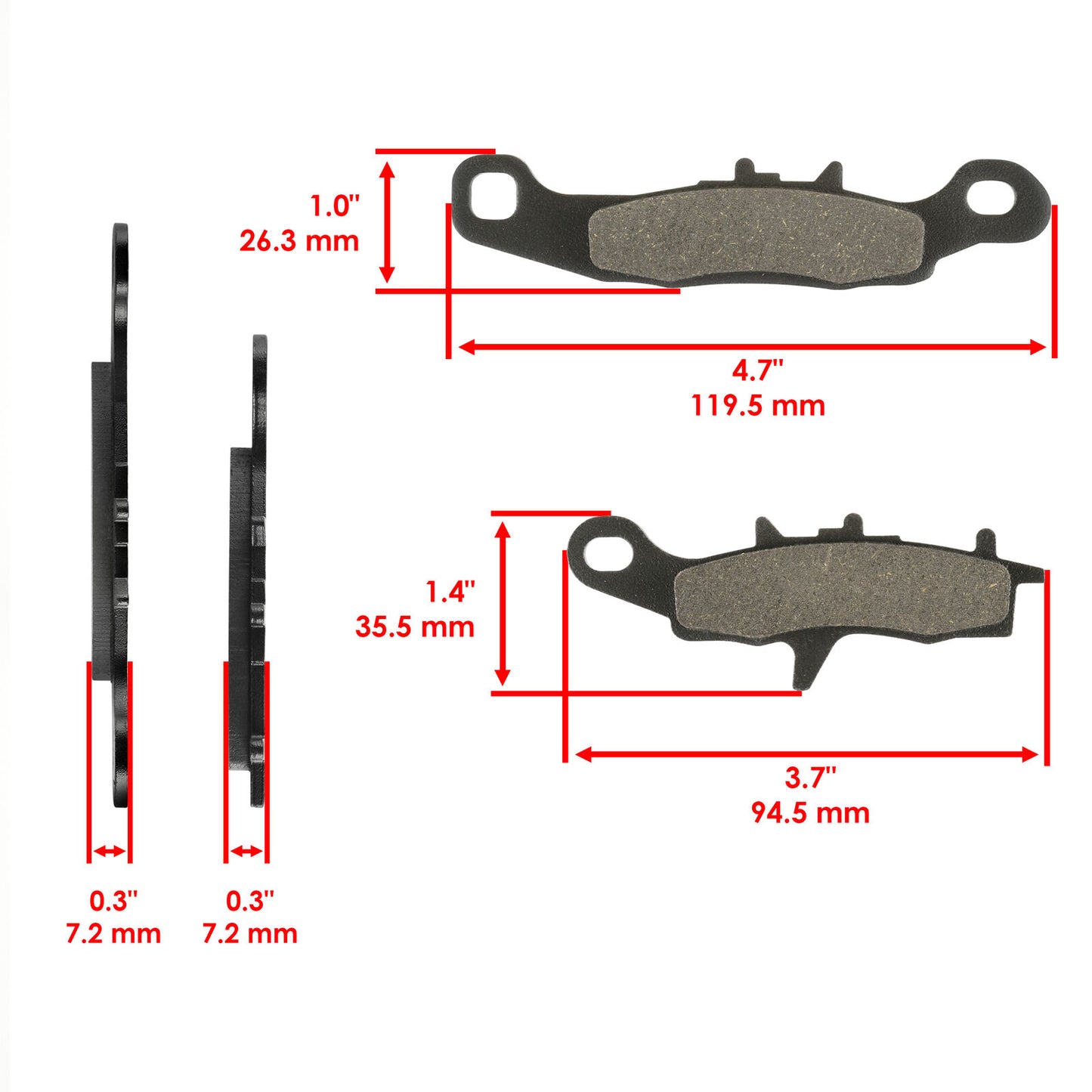 Brake Pads for Kawasaki Brute Force 650 KVF650 4X4 2005-2013 Front Brakes