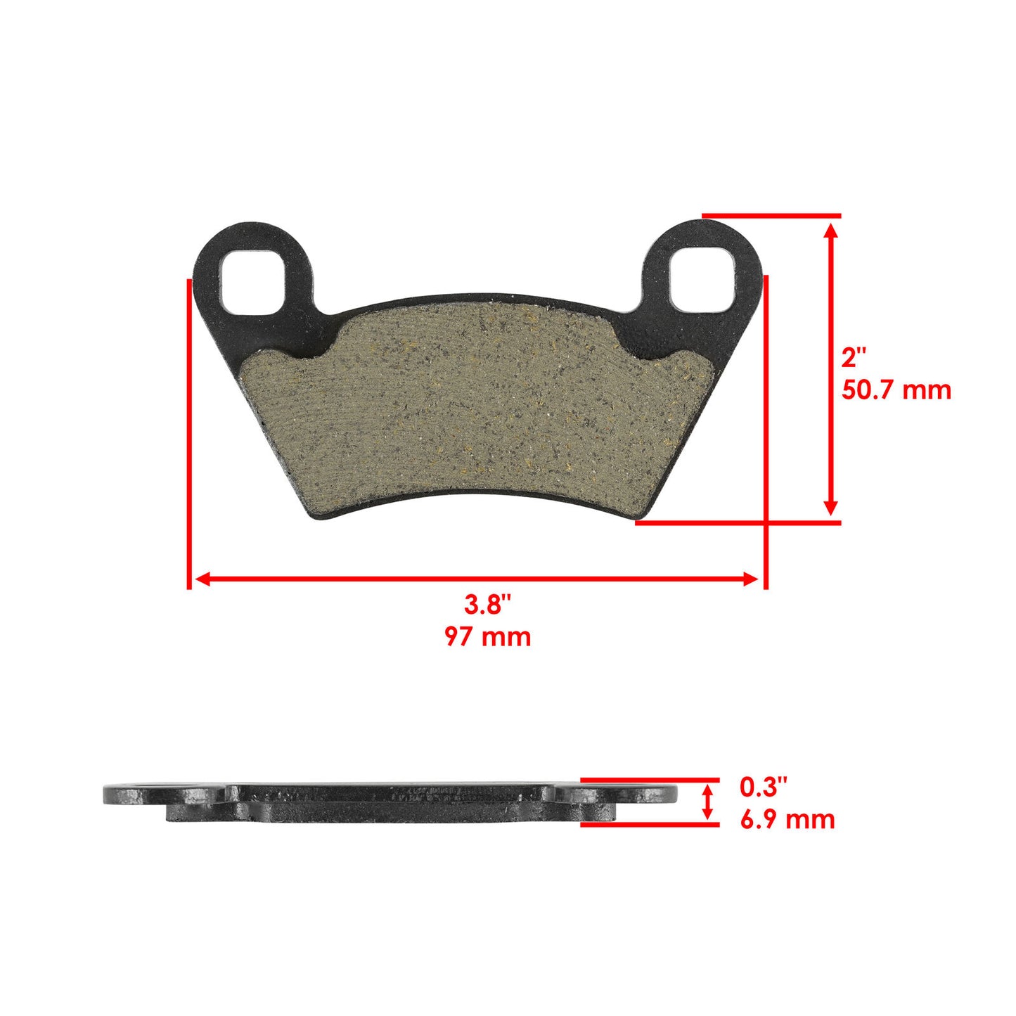 Caltric Front and Rear Brake Pads for Polaris Ranger 500 2X4 2005-2009 2017-2020