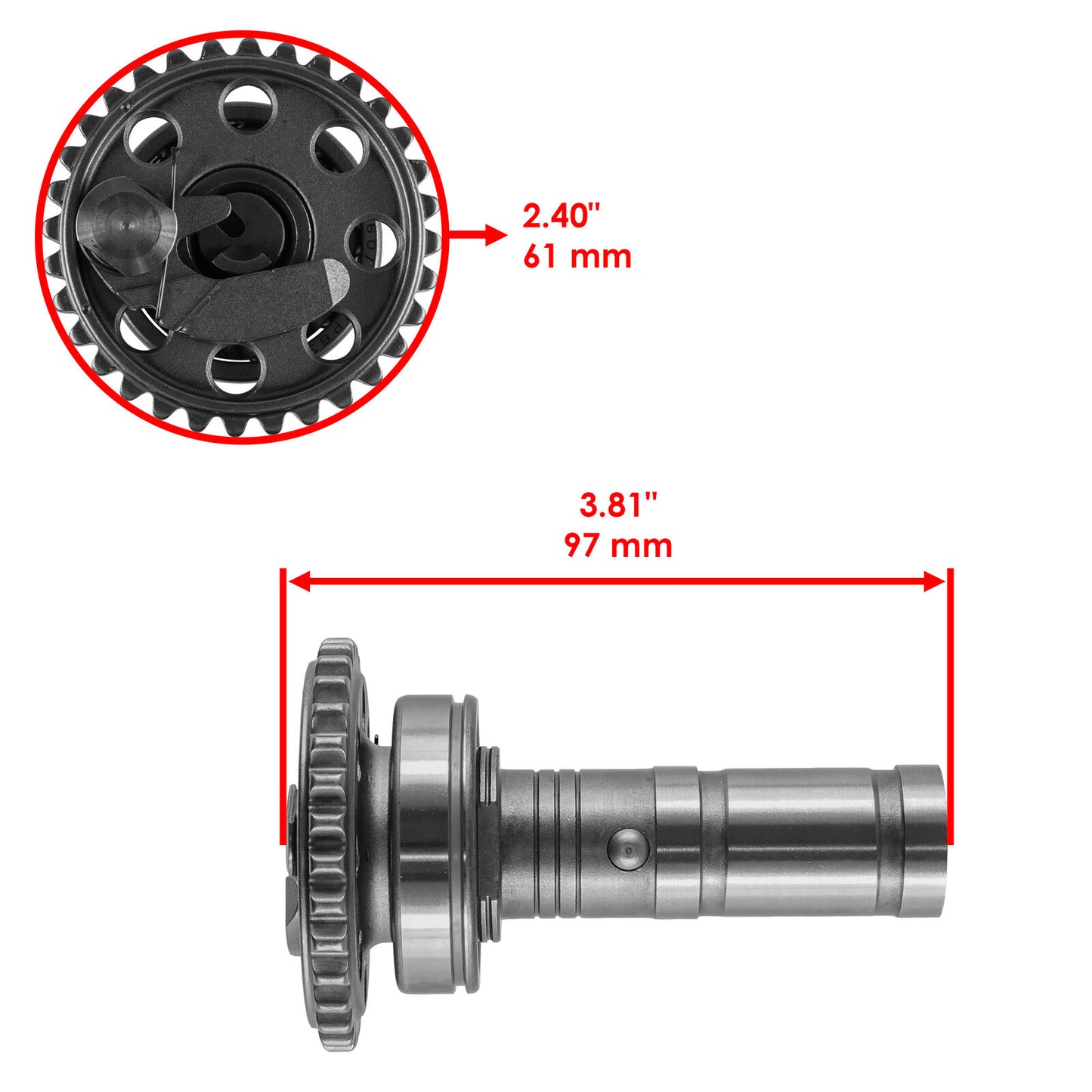 Exhaust Camshaft for Yamaha YFZ450 2006 - 2009 / 5TG121802000 , 5TG-12180-20-00