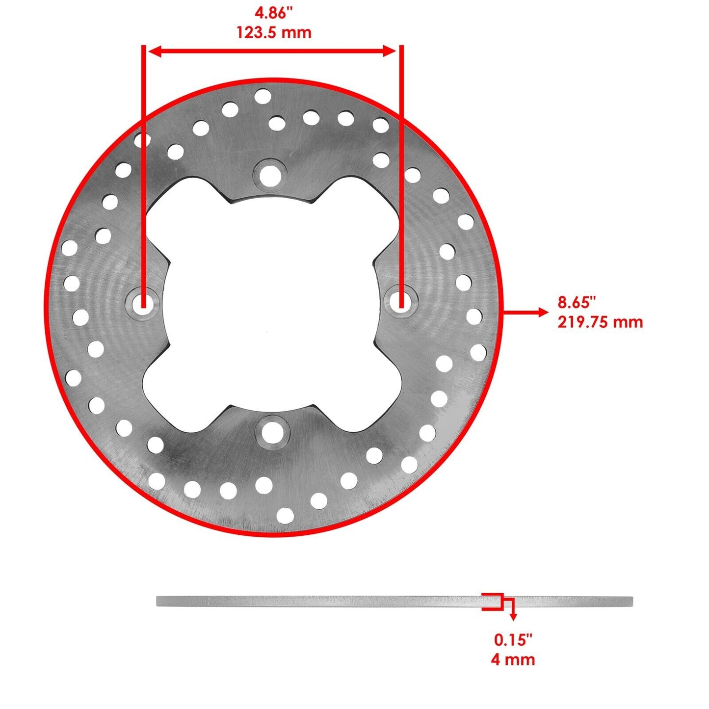 Rear Brake Disc w/Bolt & Caliper for Honda Fourtrax 400EX TRX400EX 1999-2004