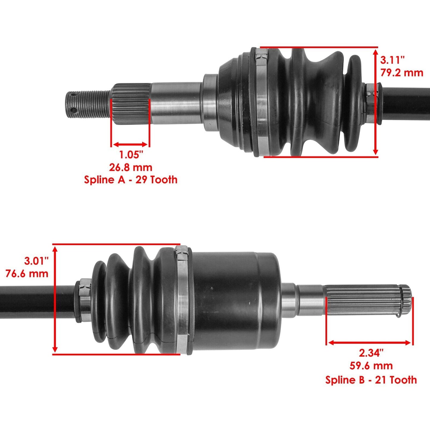 Caltric CV Axle For Can-Am Defender HD8 HD9 HD10 2017-2024 Front And Rear