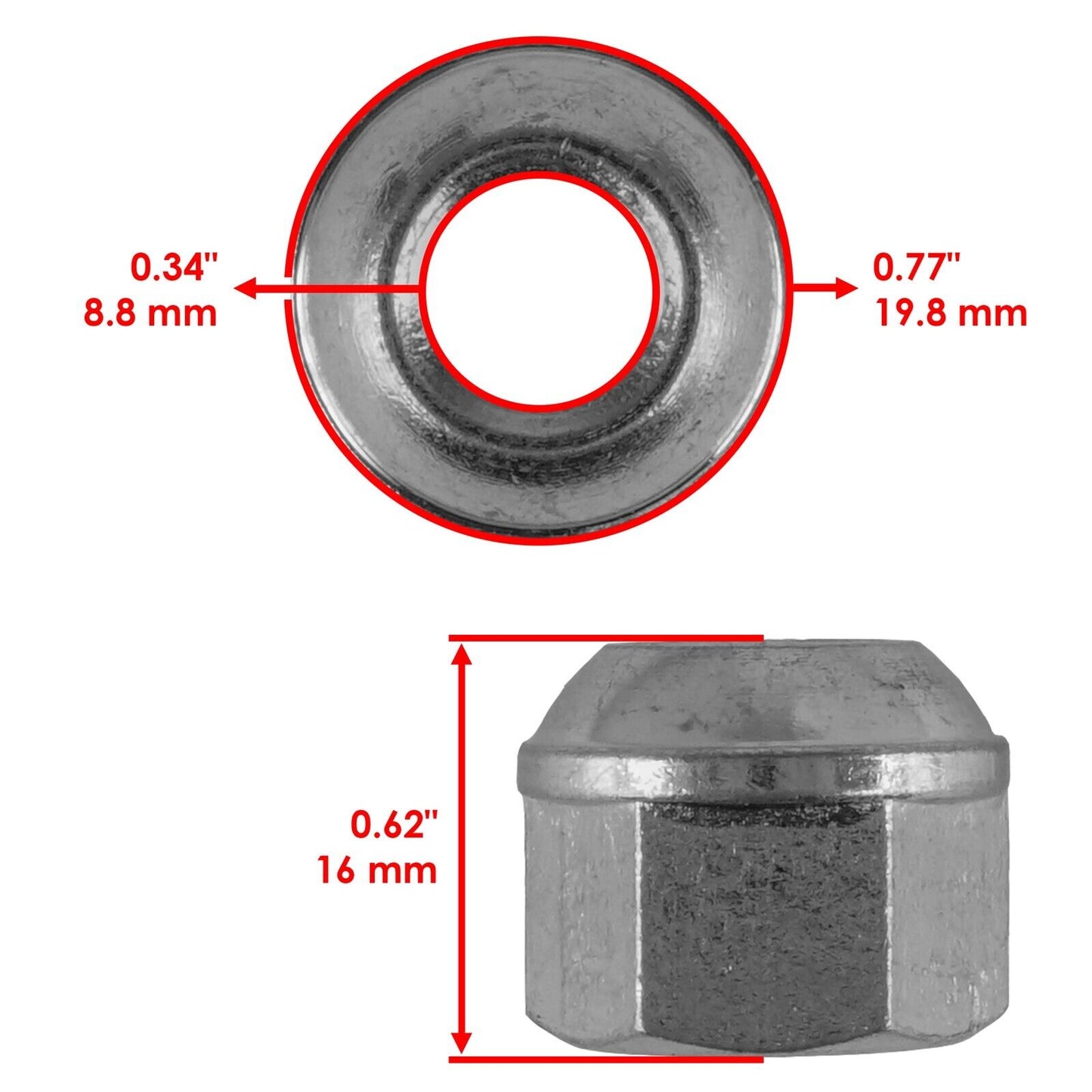 16x Front & Rear Wheel Nut for Honda FourTrax Foreman 350 TRX350D 4x4 1987-1989