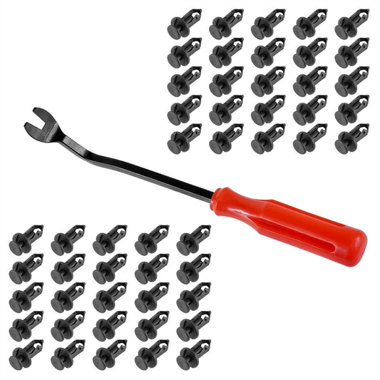 50 Fender Rivet Clips w/ Tool for Polaris 7661855 Honda 90653-HC4-900 21075686